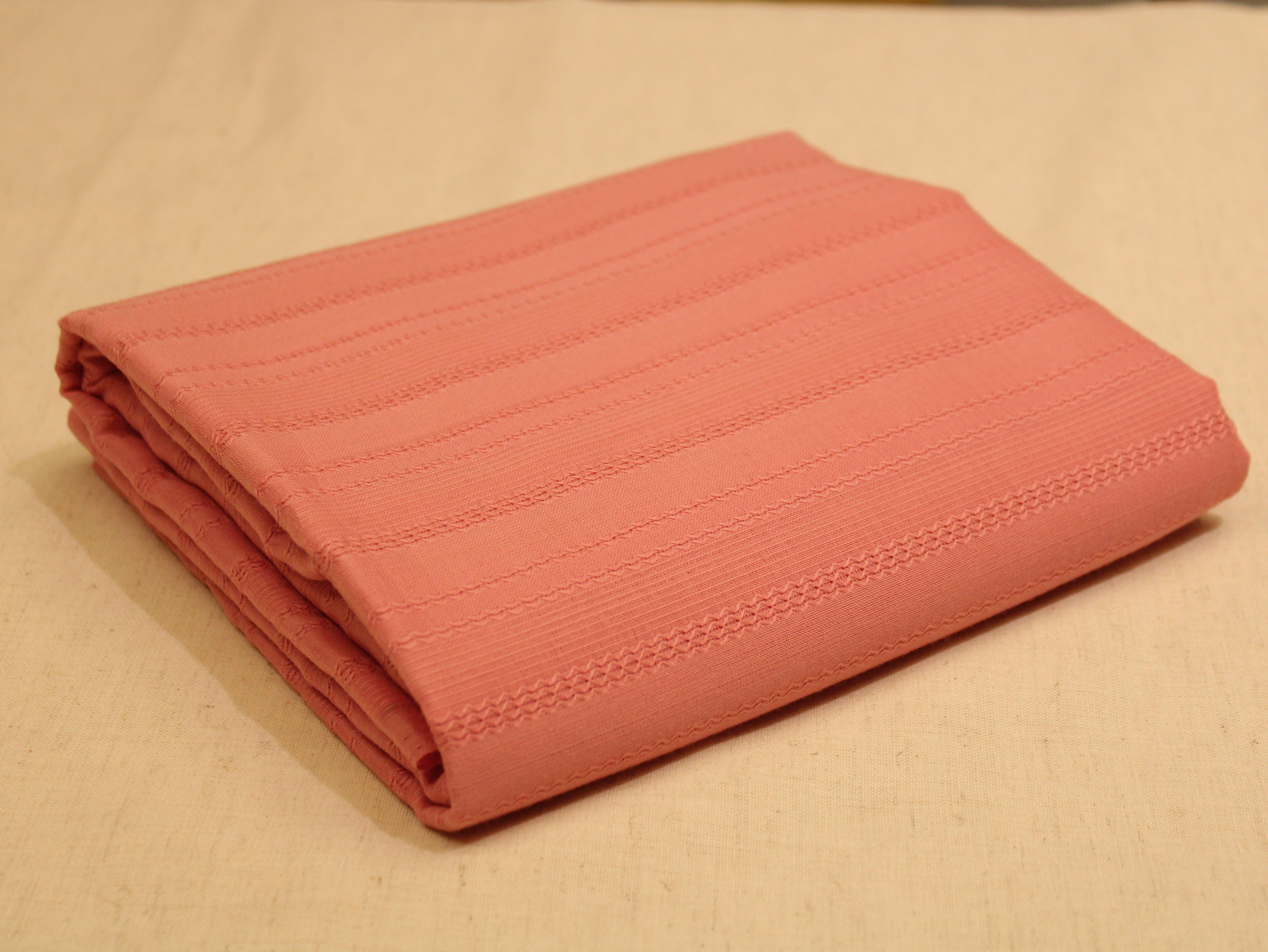 Knitted Woven Cotton Fabric - Pastel Peach - M'Foks