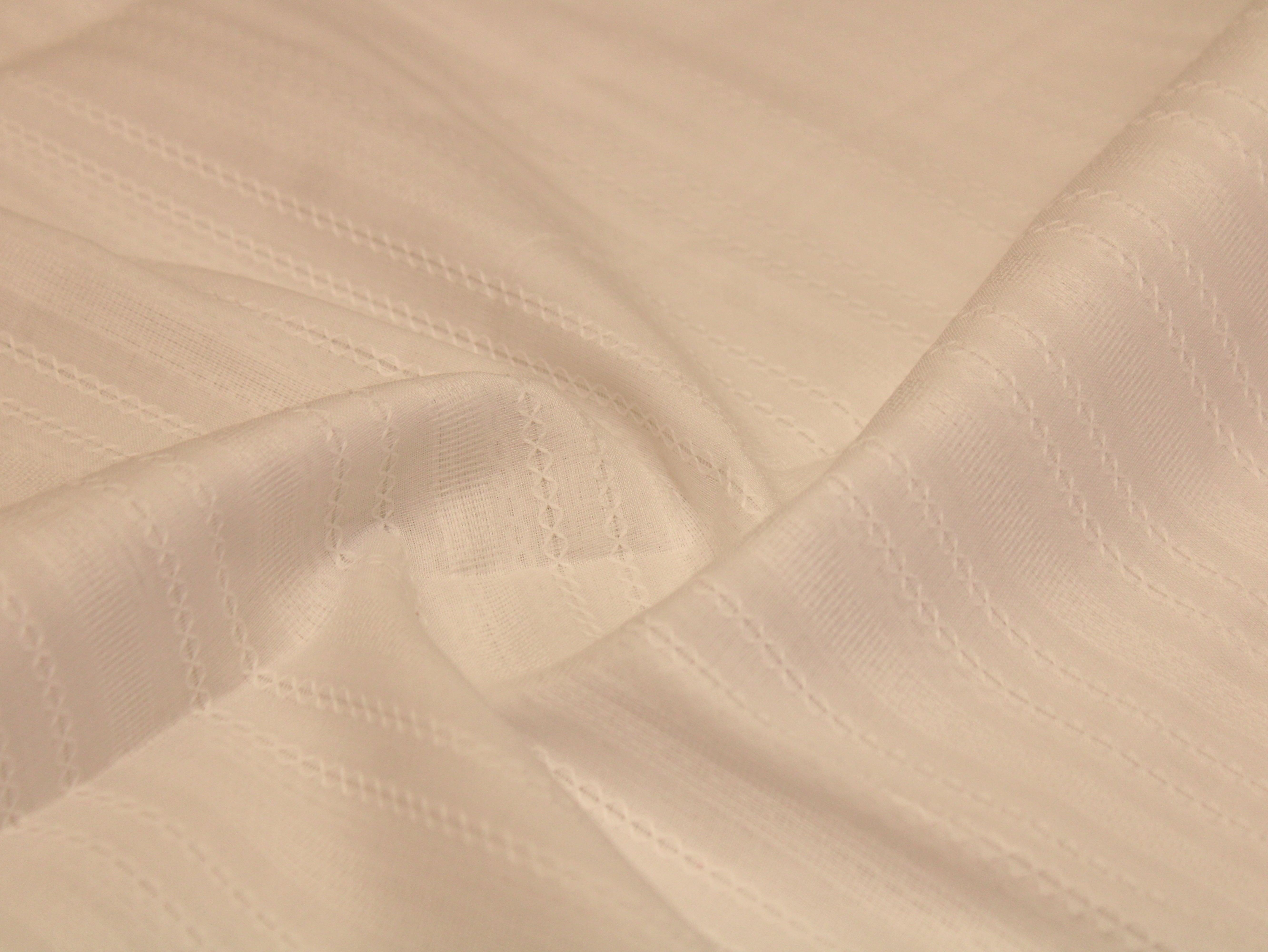 Knitted Woven Cotton Fabric - White - M'Foks