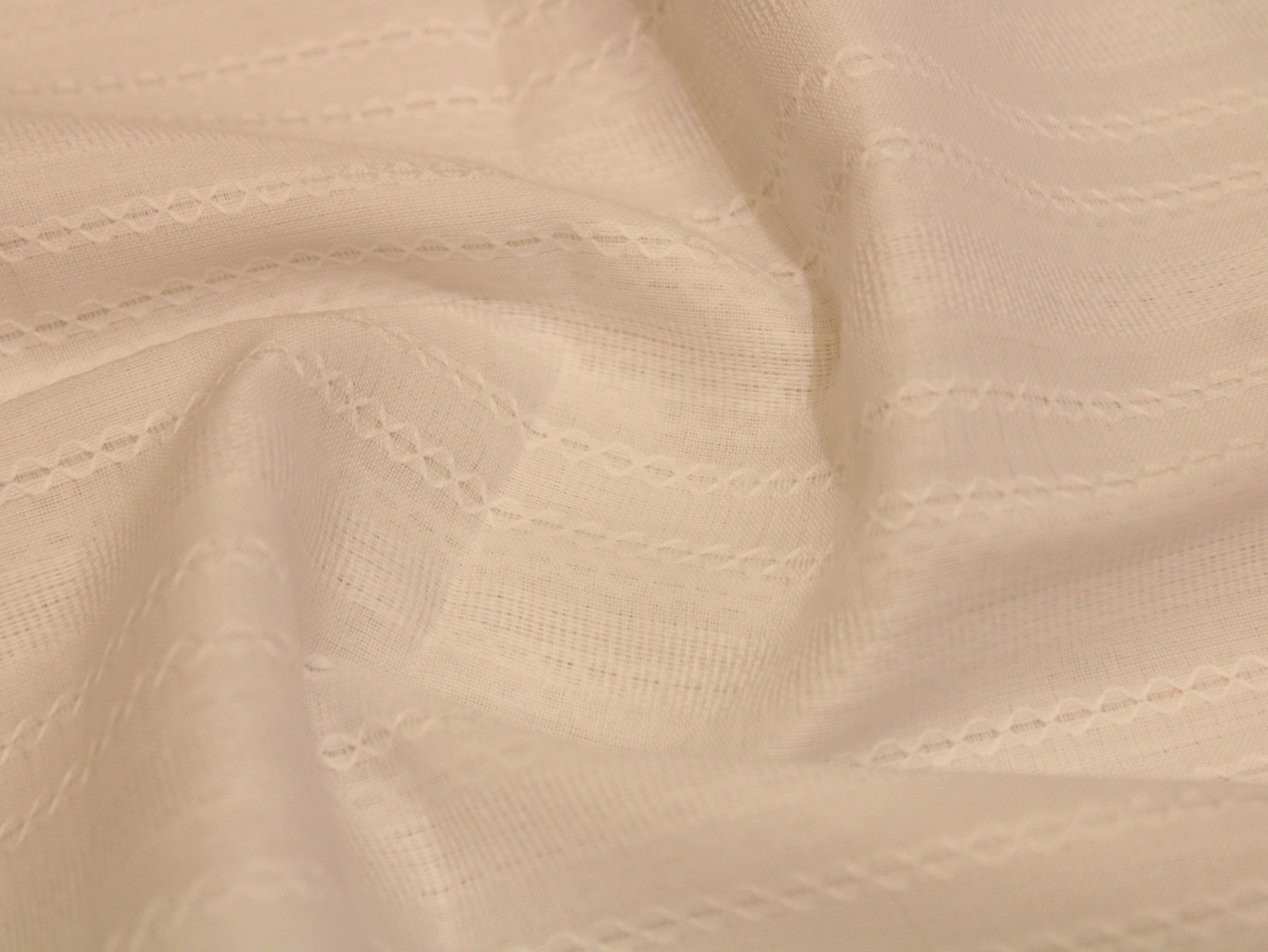 Knitted Woven Cotton Fabric - White - M'Foks