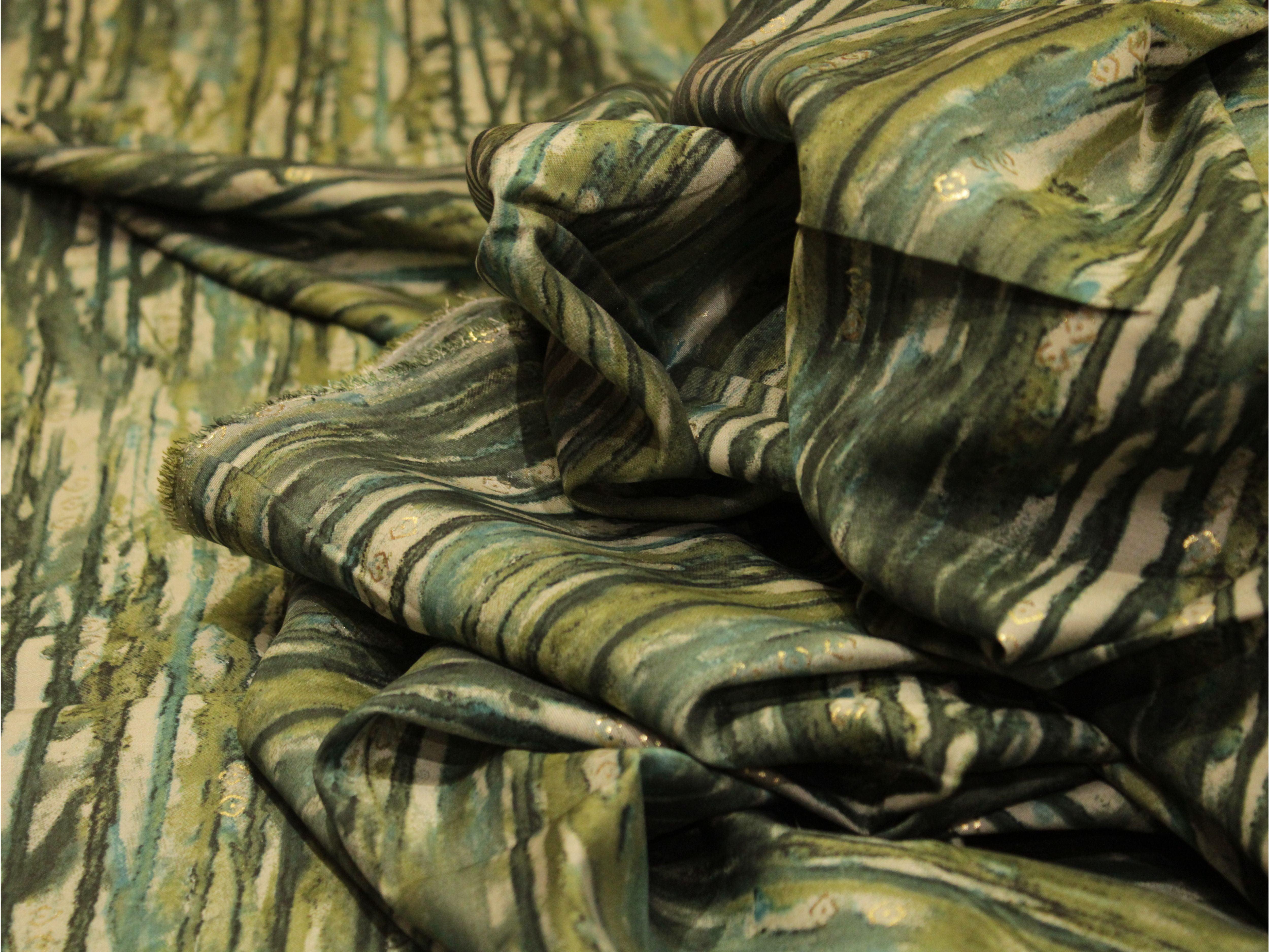 Loud : Digital Print Muslin Silk Fabric - M'Foks