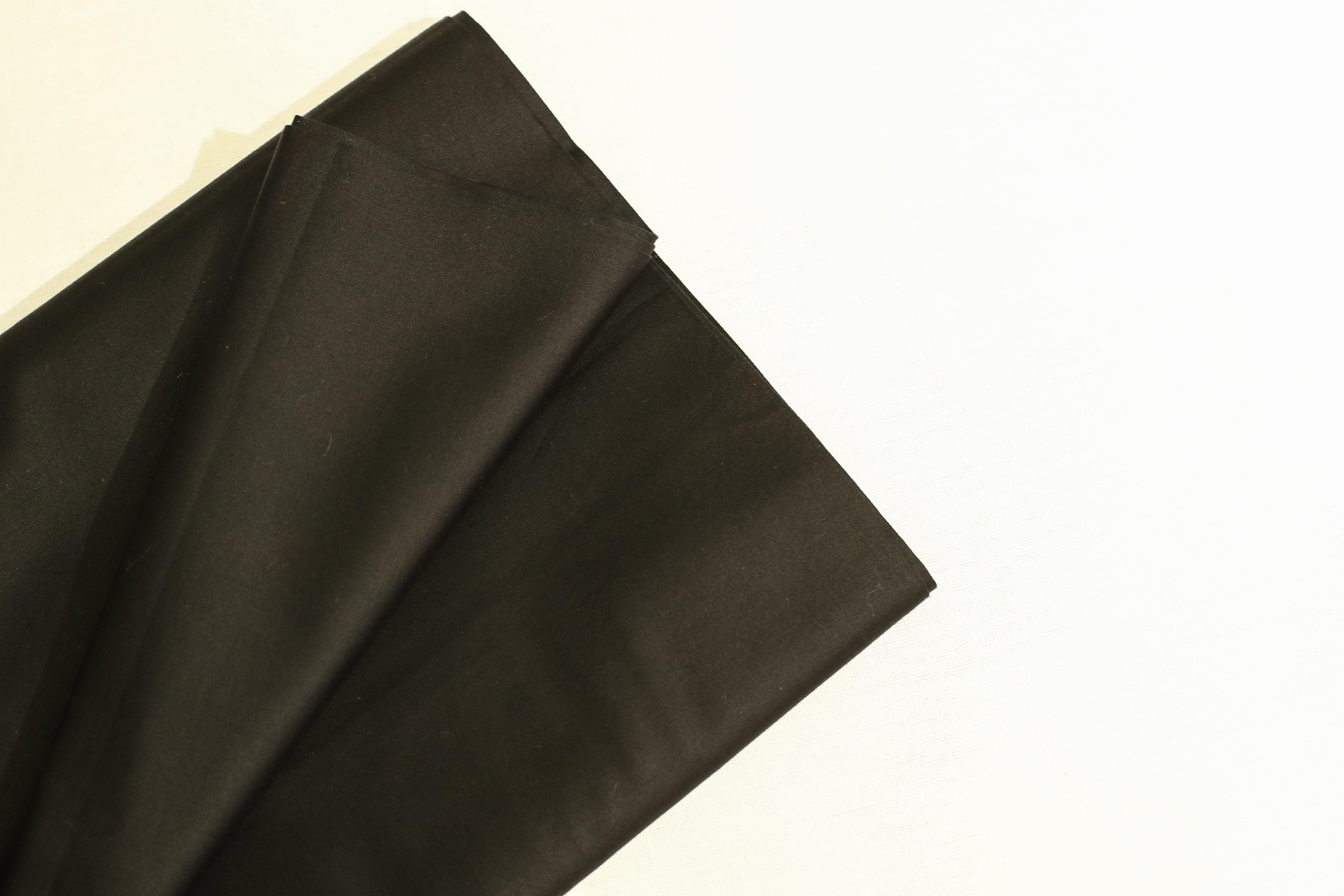 Mfoks : Everyday Plain Cotton Satin Fabric - Black - M'Foks