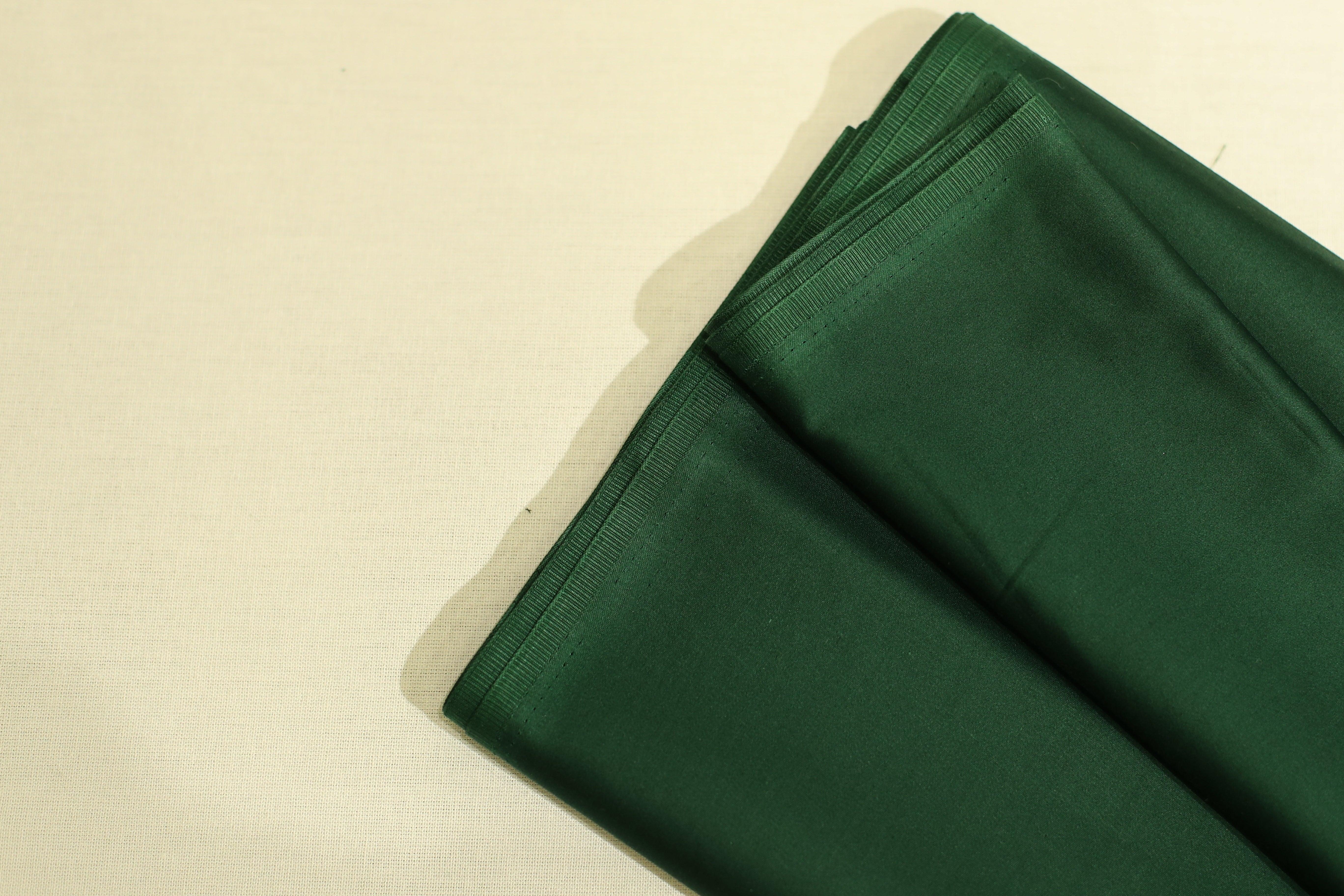 Mfoks : Everyday Plain Cotton Satin Fabric - Dark Green - M'Foks