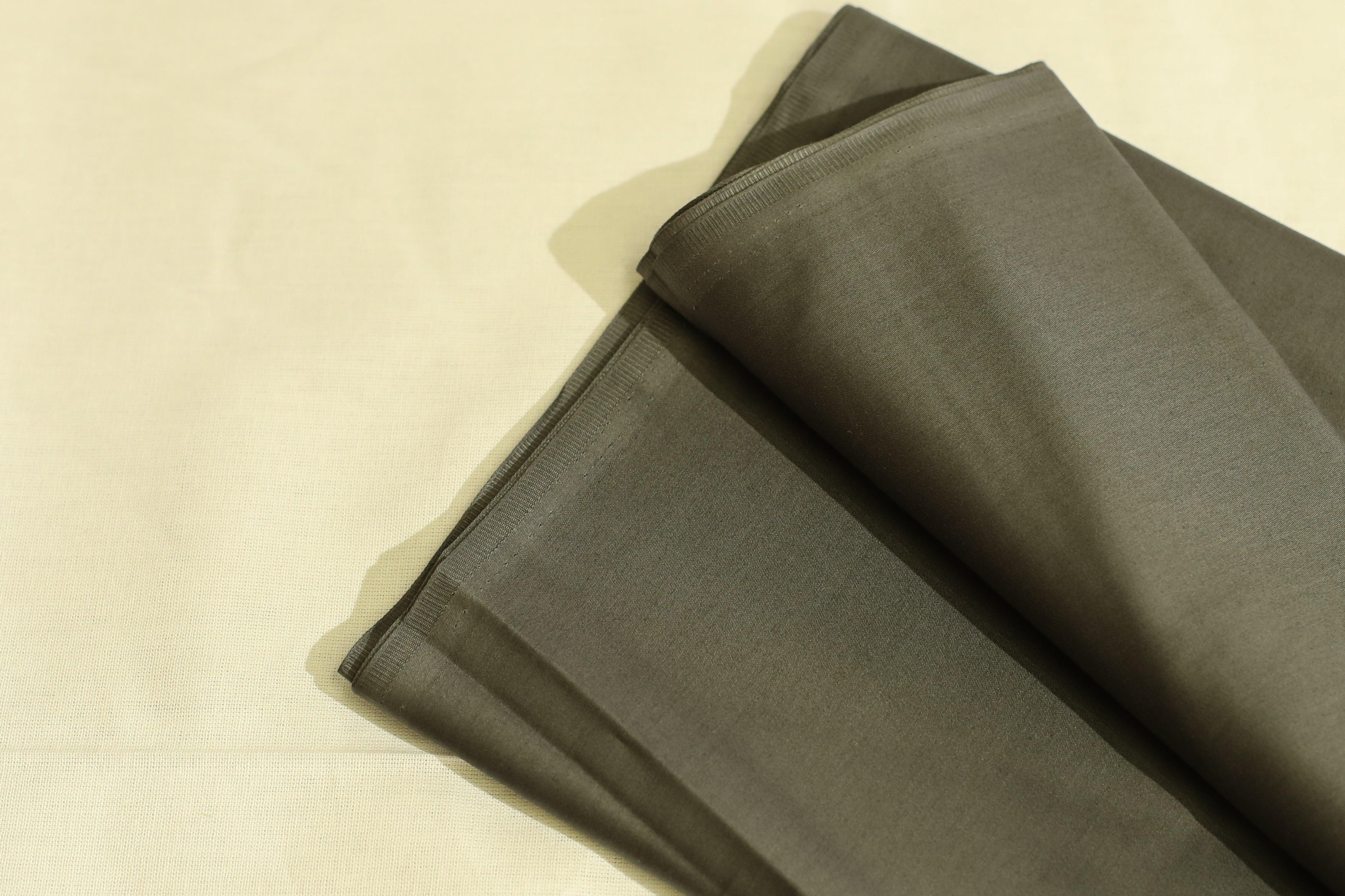 Mfoks : Everyday Plain Cotton Satin Fabric - Dark Grey - M'Foks
