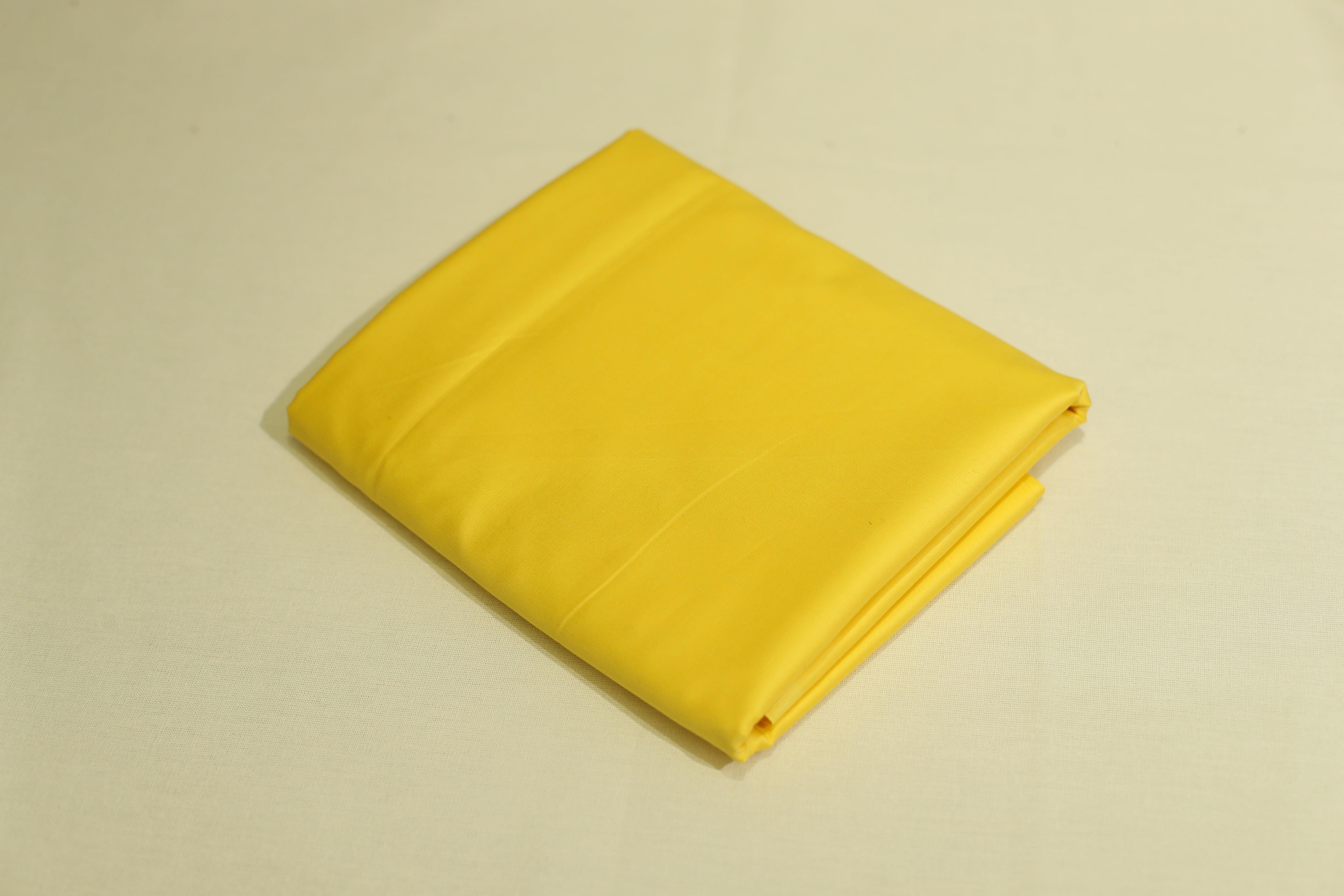 Mfoks : Everyday Plain Cotton Satin Fabric - Mango Yellow - M'Foks