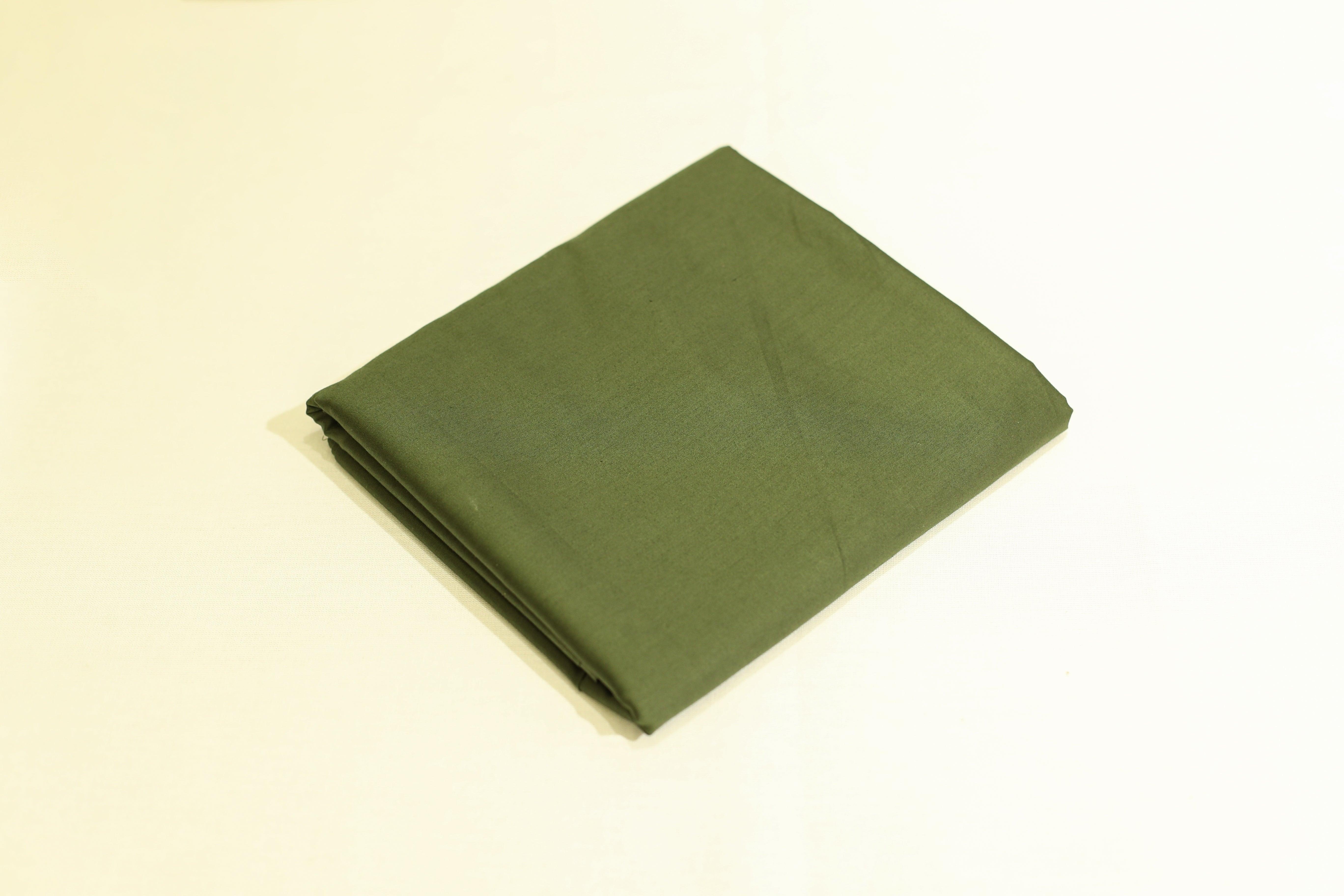Mfoks : Everyday Plain Cotton Satin Fabric - Old Leaf Green - M'Foks