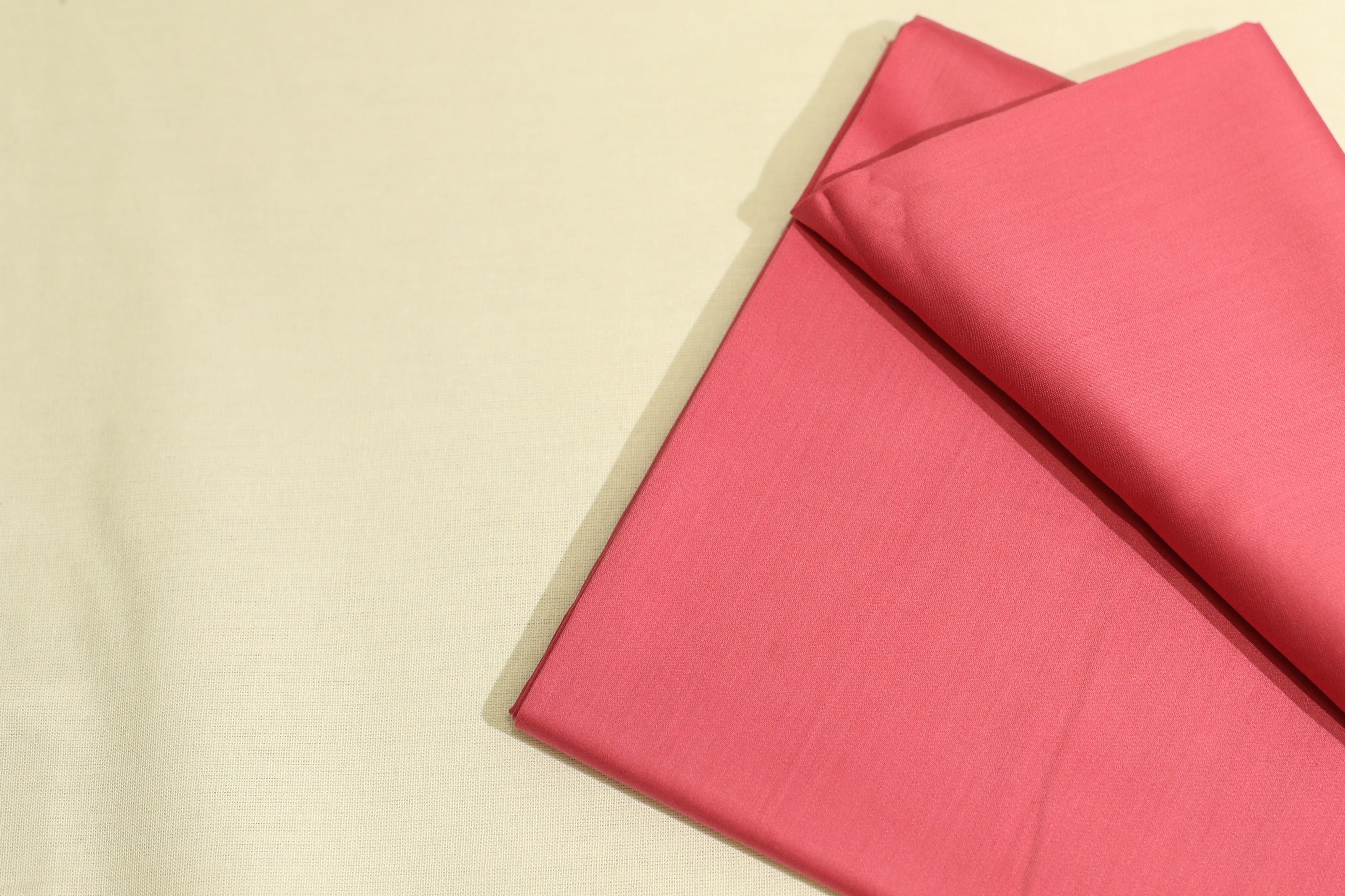 Mfoks : Everyday Plain Cotton Satin Fabric - Pastel Pink - M'Foks