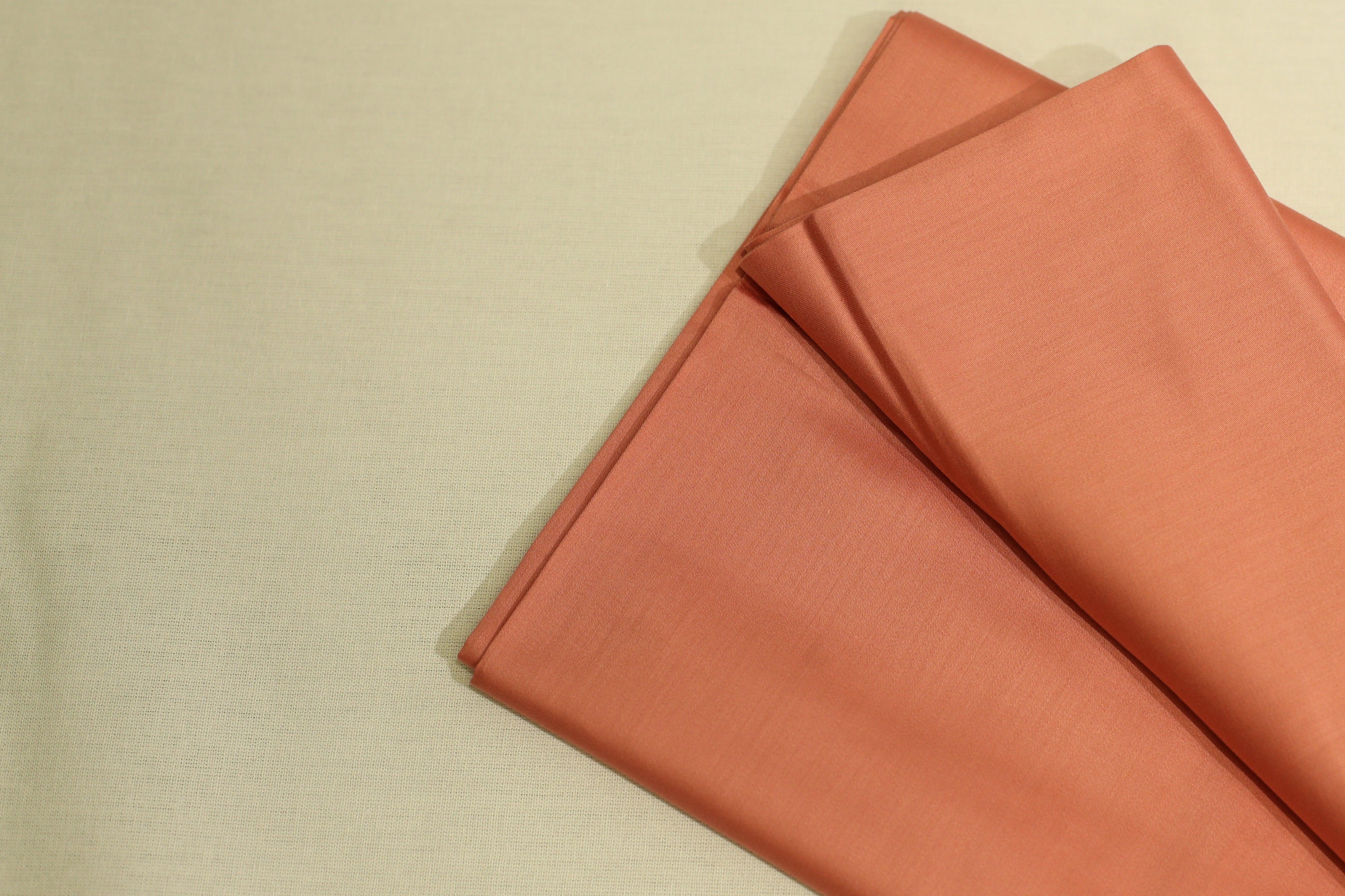 Mfoks : Everyday Plain Cotton Satin Fabric - Peach - M'Foks