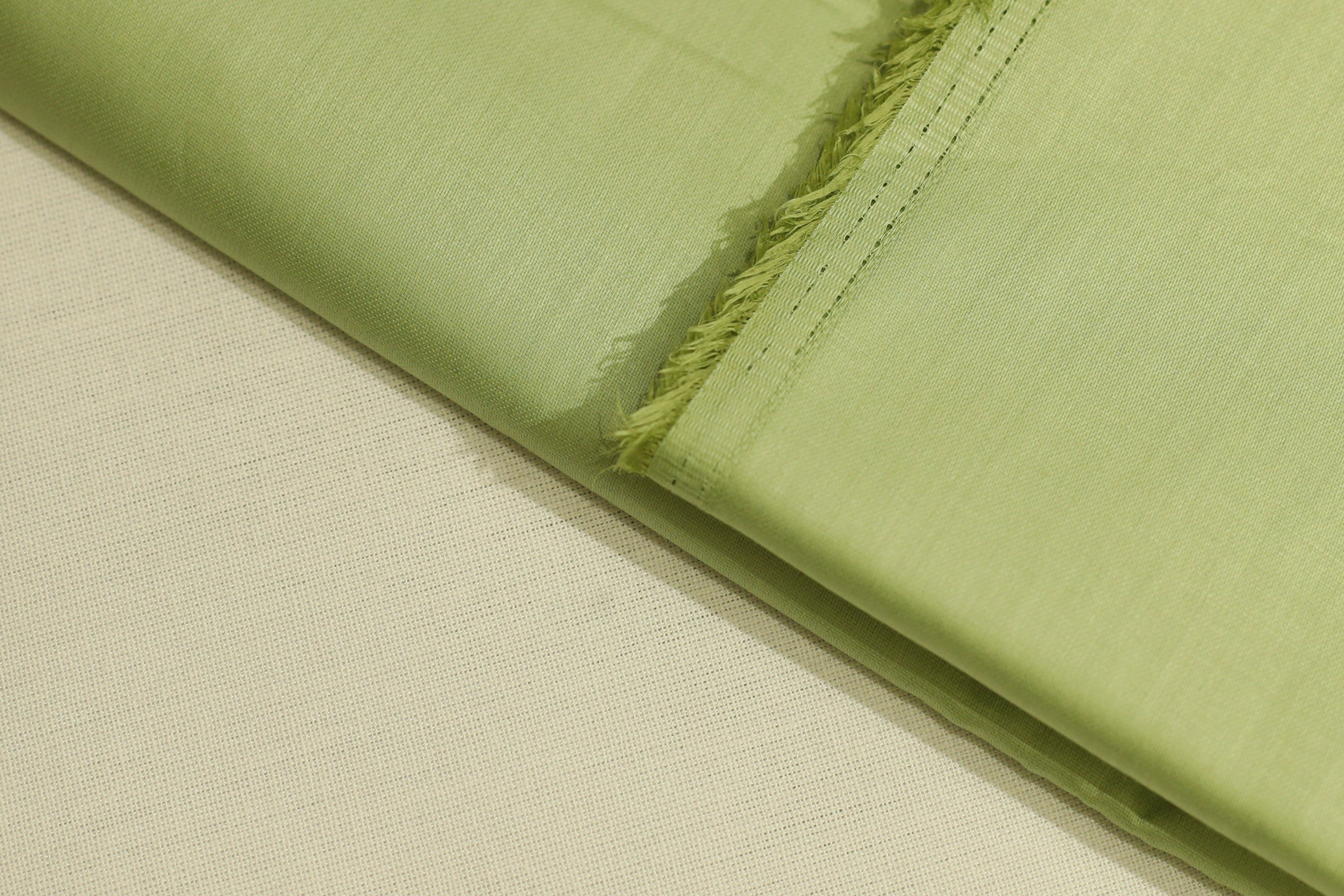 Mfoks : Everyday Plain Cotton Satin Fabric - Pista Green - M'Foks