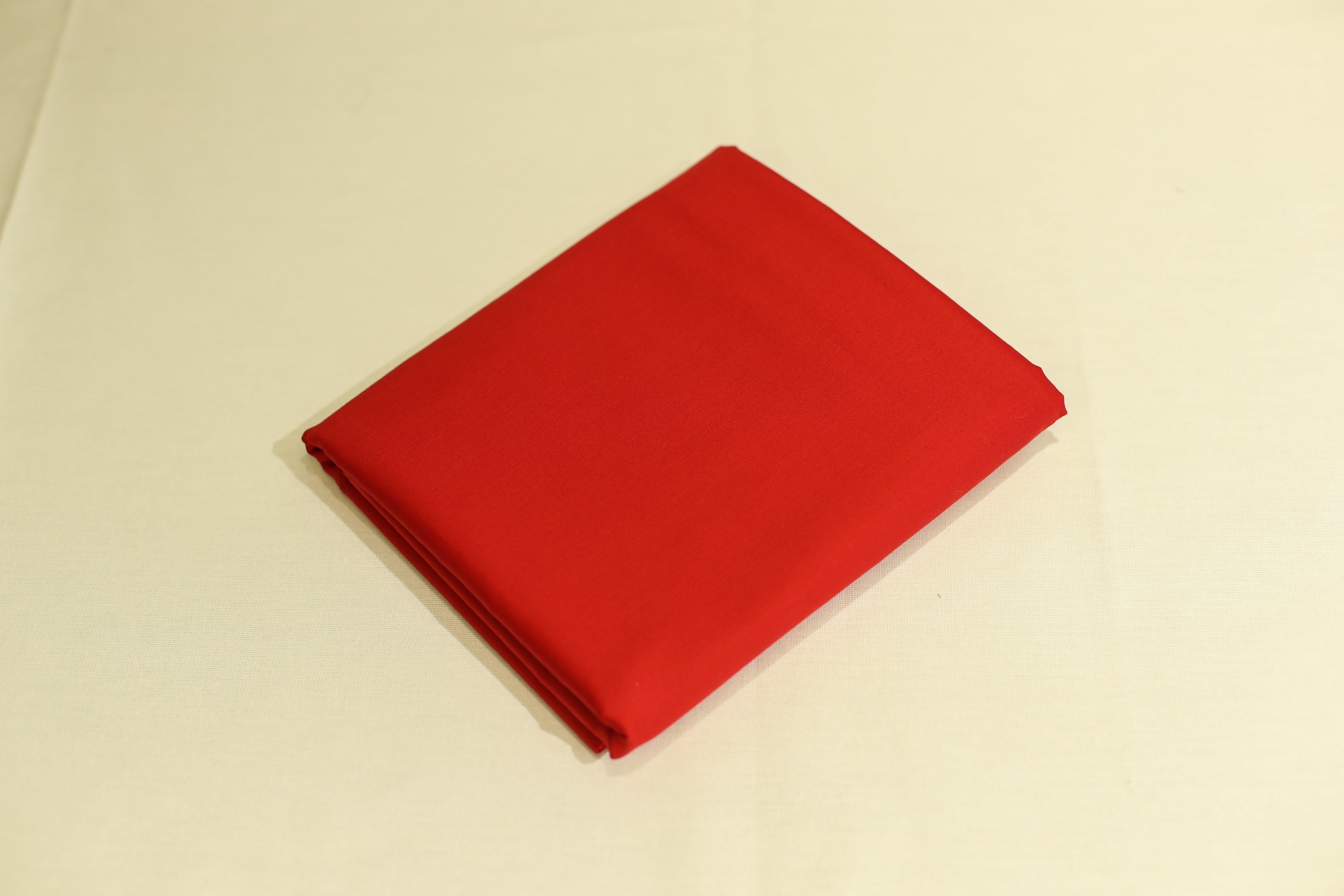 Mfoks : Everyday Plain Cotton Satin Fabric - Red - M'Foks