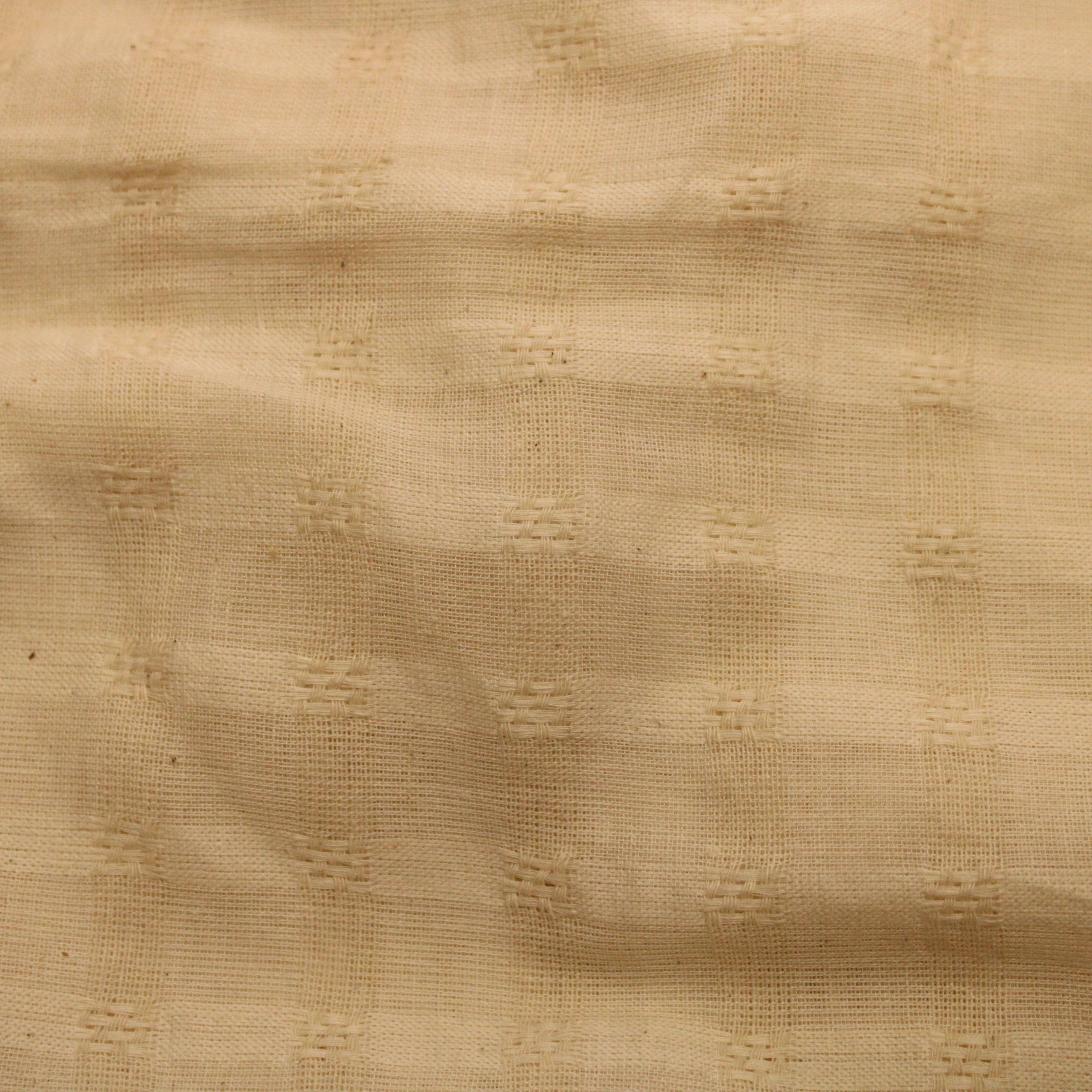 Natural Cotton Self Woven Dyeable Fabric - M'Foks