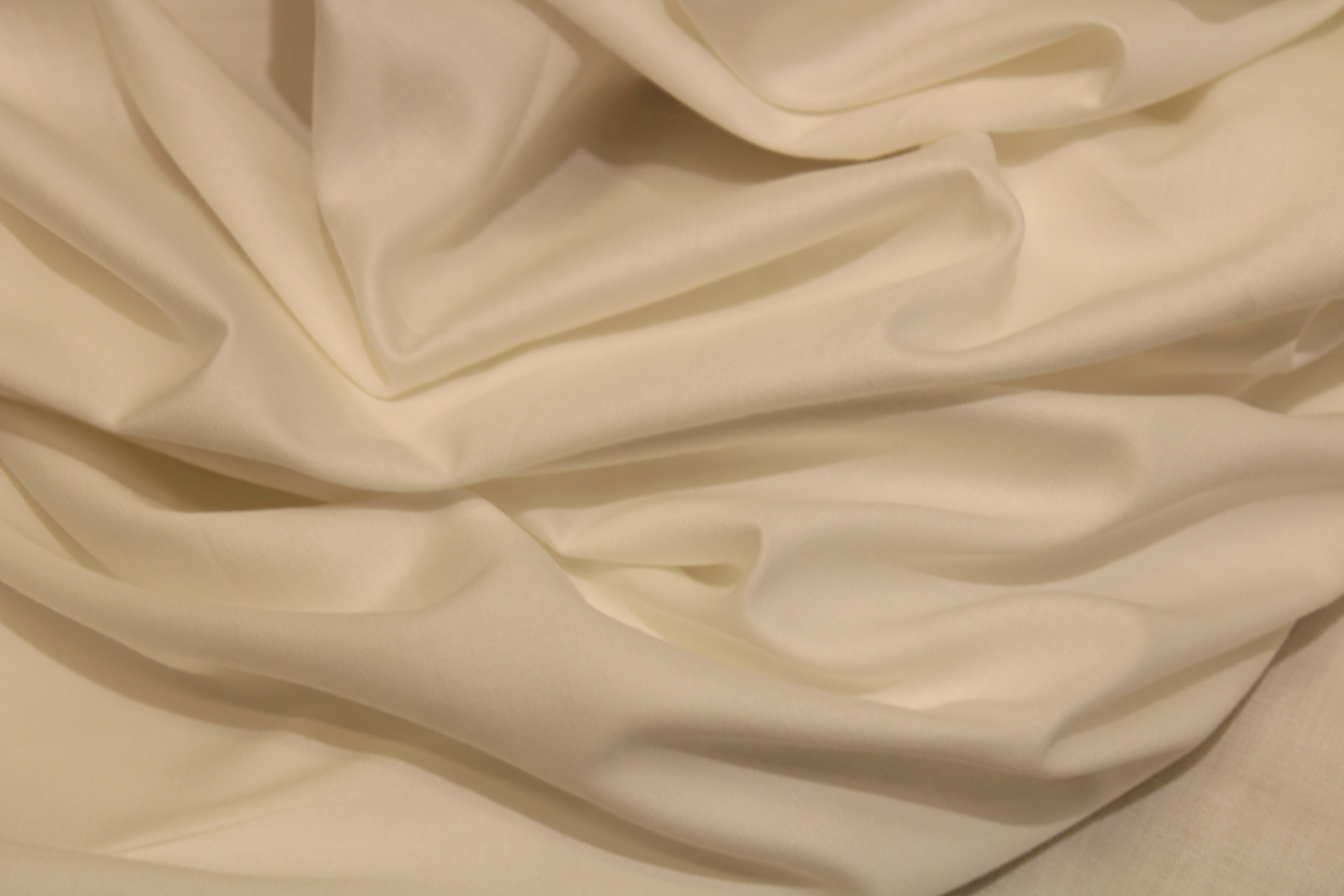 Plain White Dyeable Cotton Satin Fabric - M'Foks