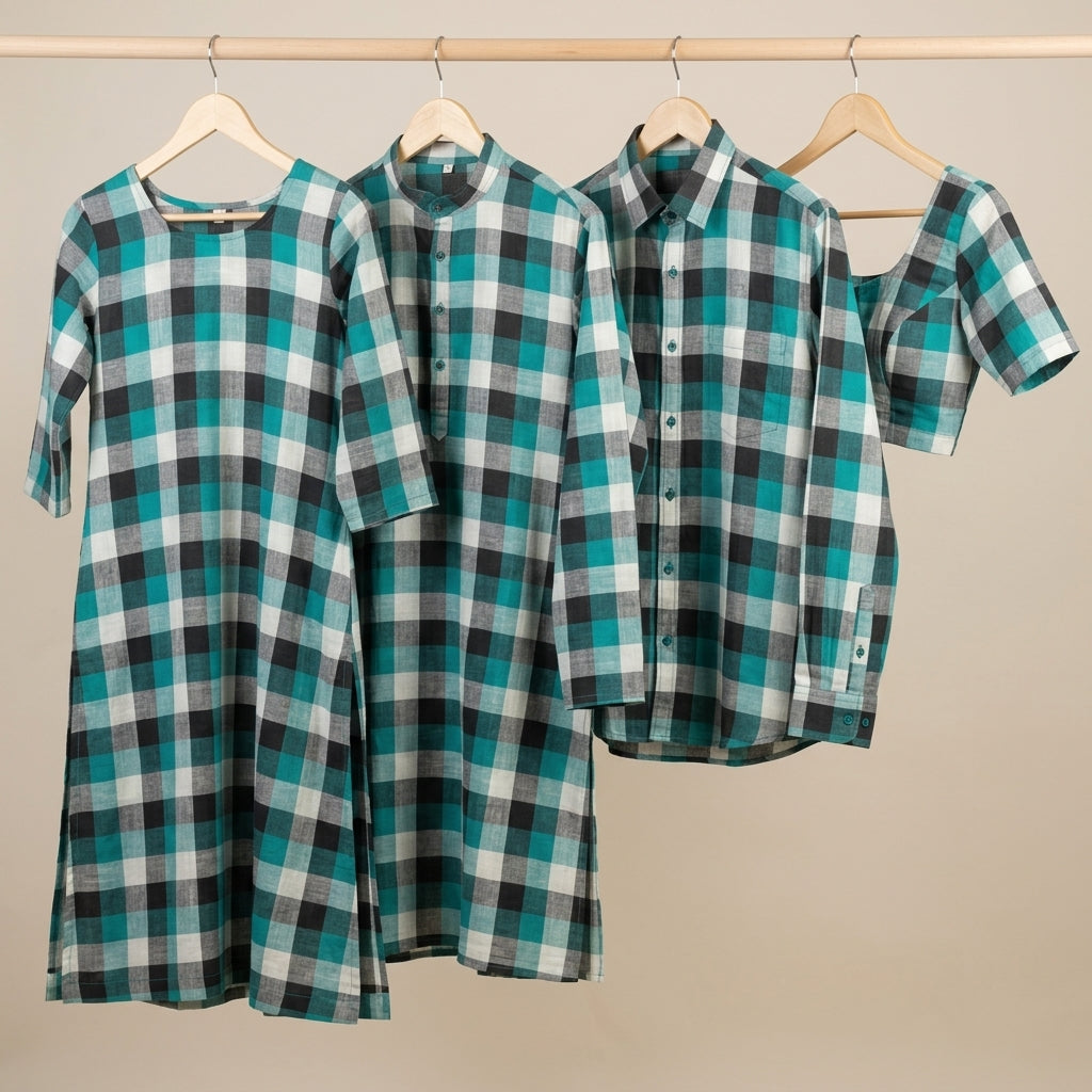 Pure Cotton Handloom Multi Checked Fabric 44 Inch | Mfoks