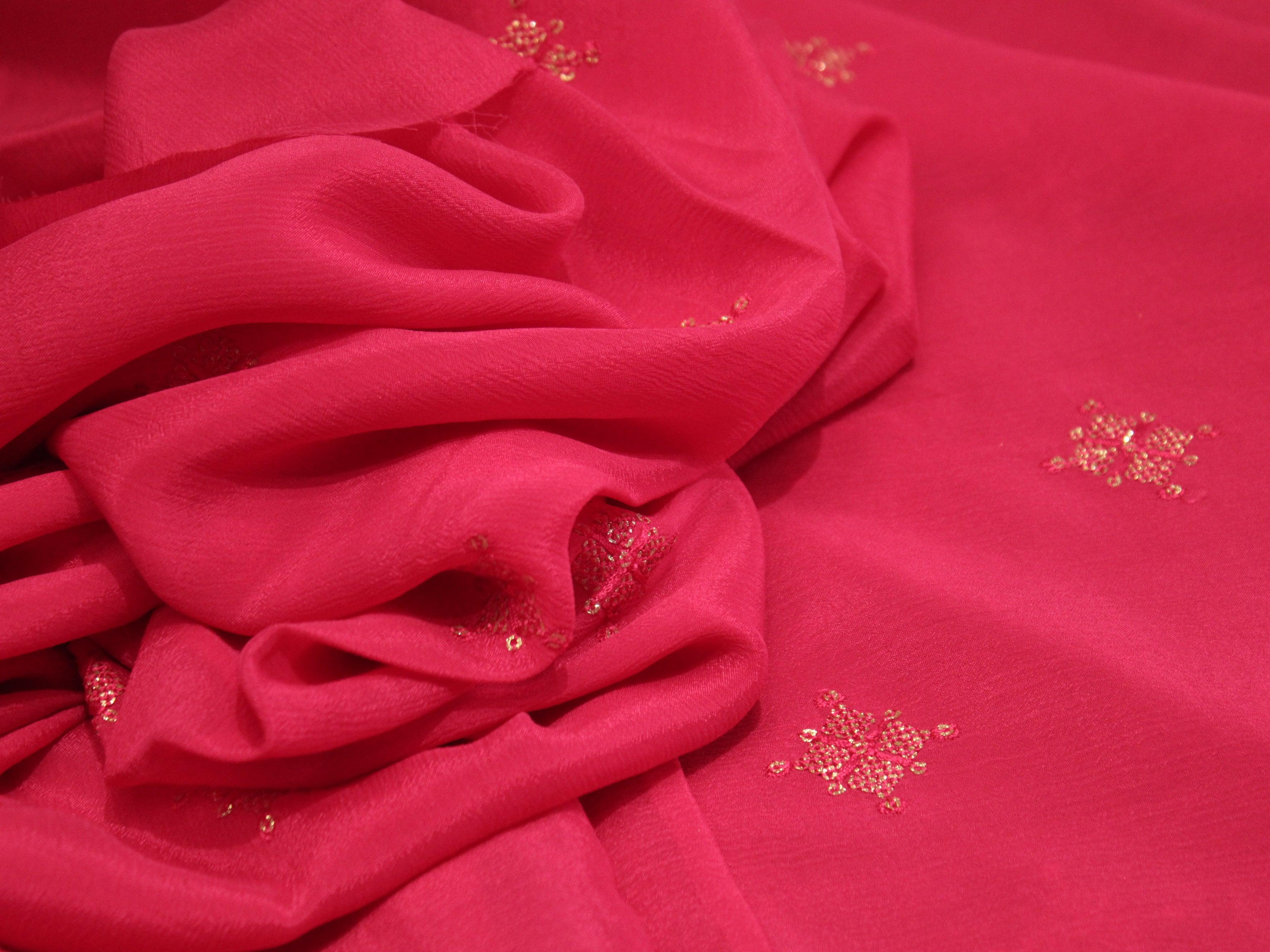Pure Chinon Minimal Buti Work Fabric - Rani - M'Foks