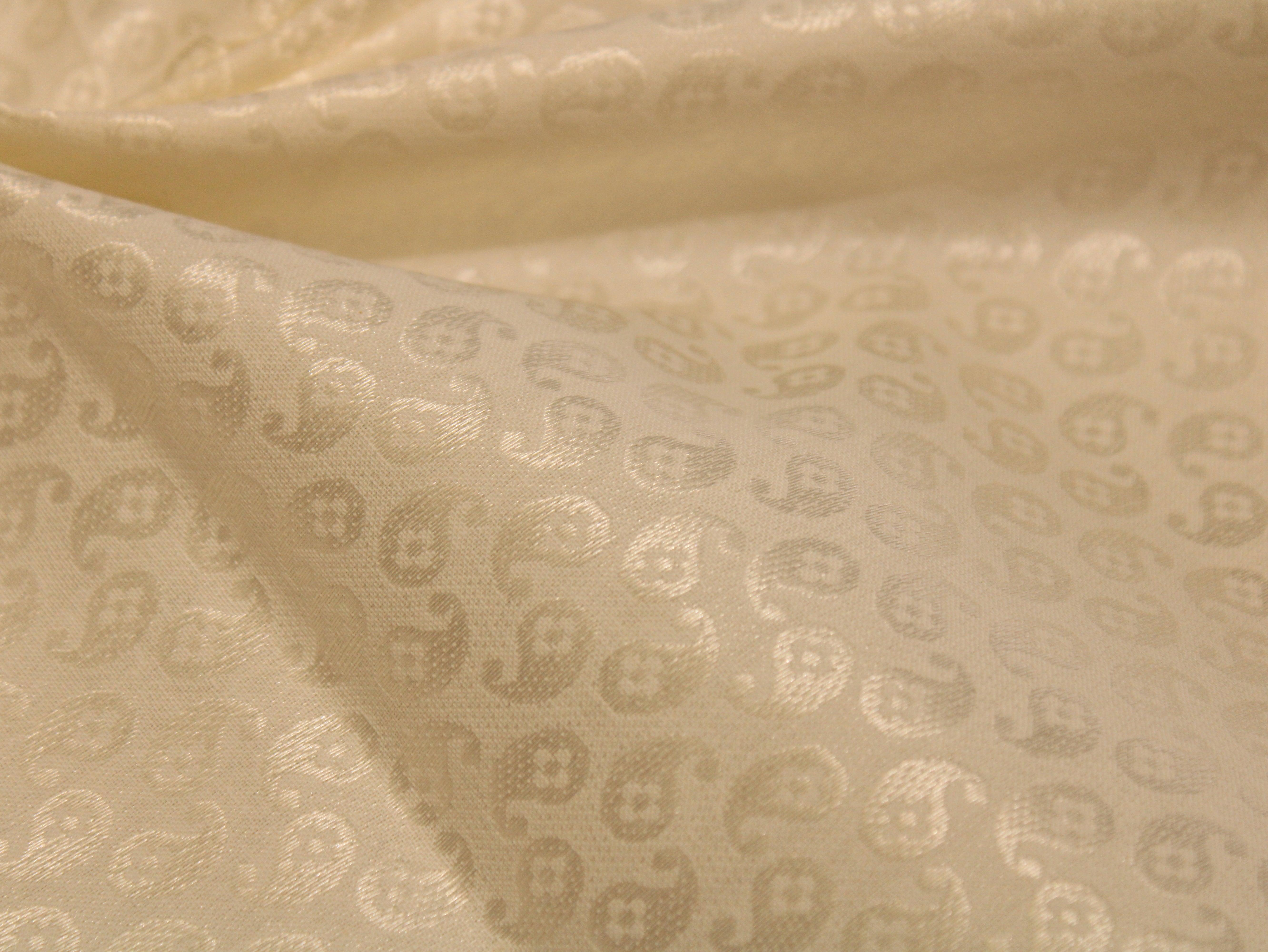 Self Woven Cotton Fabric - Cream - M'Foks