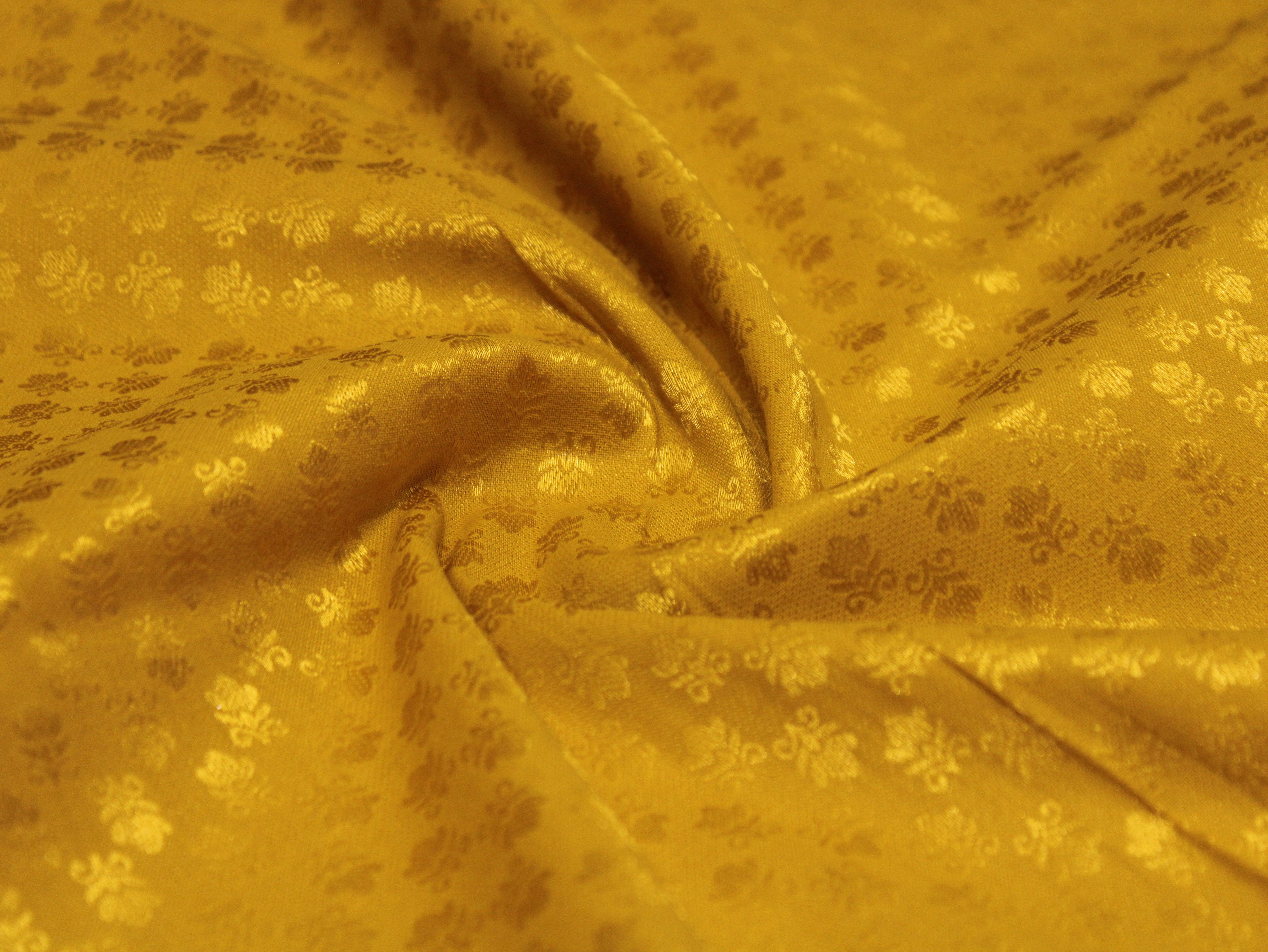 Self Woven Cotton Fabric - Mustard - M'Foks