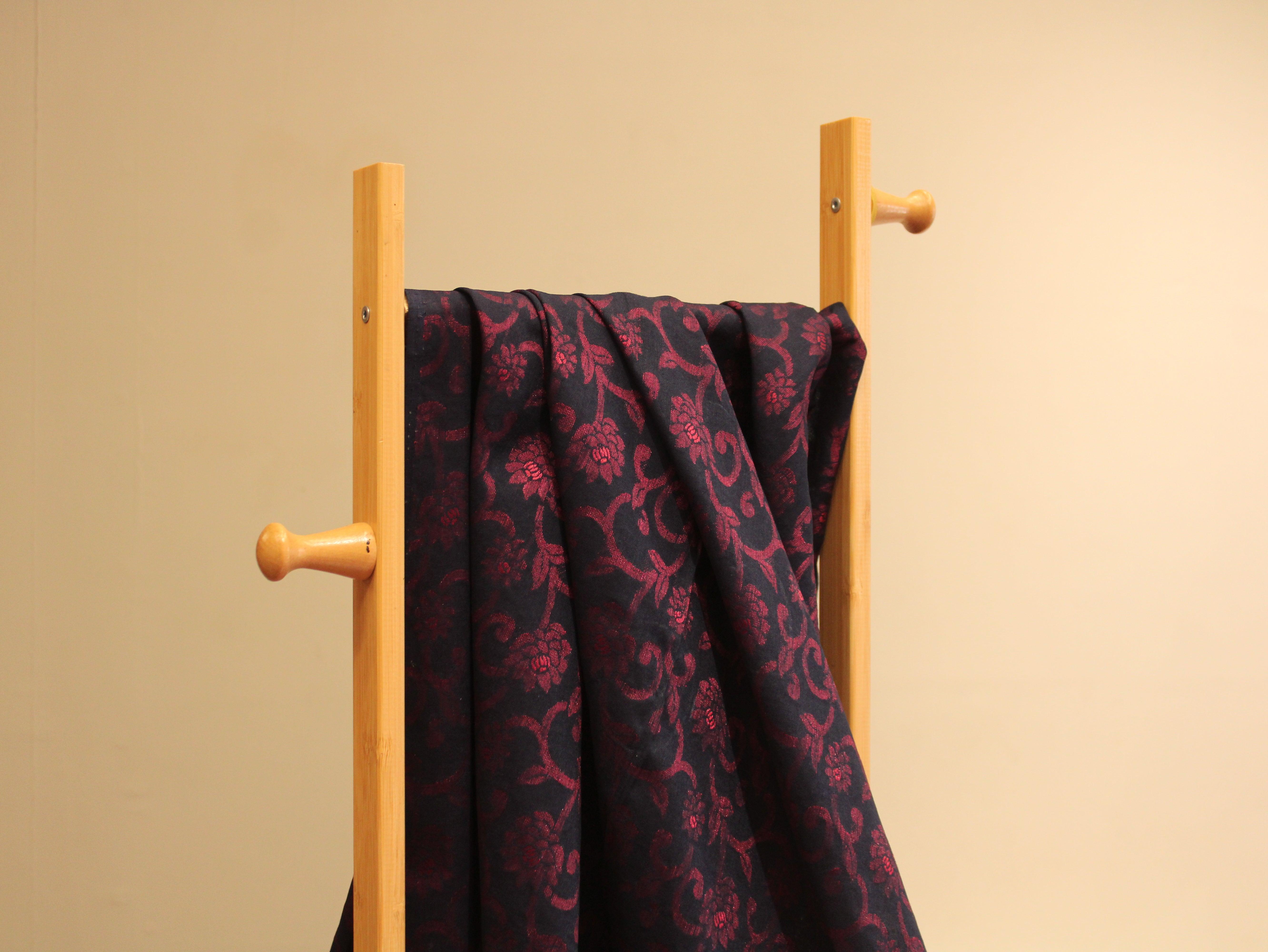 Self Woven Cotton Fabric - Navy Blue - M'Foks