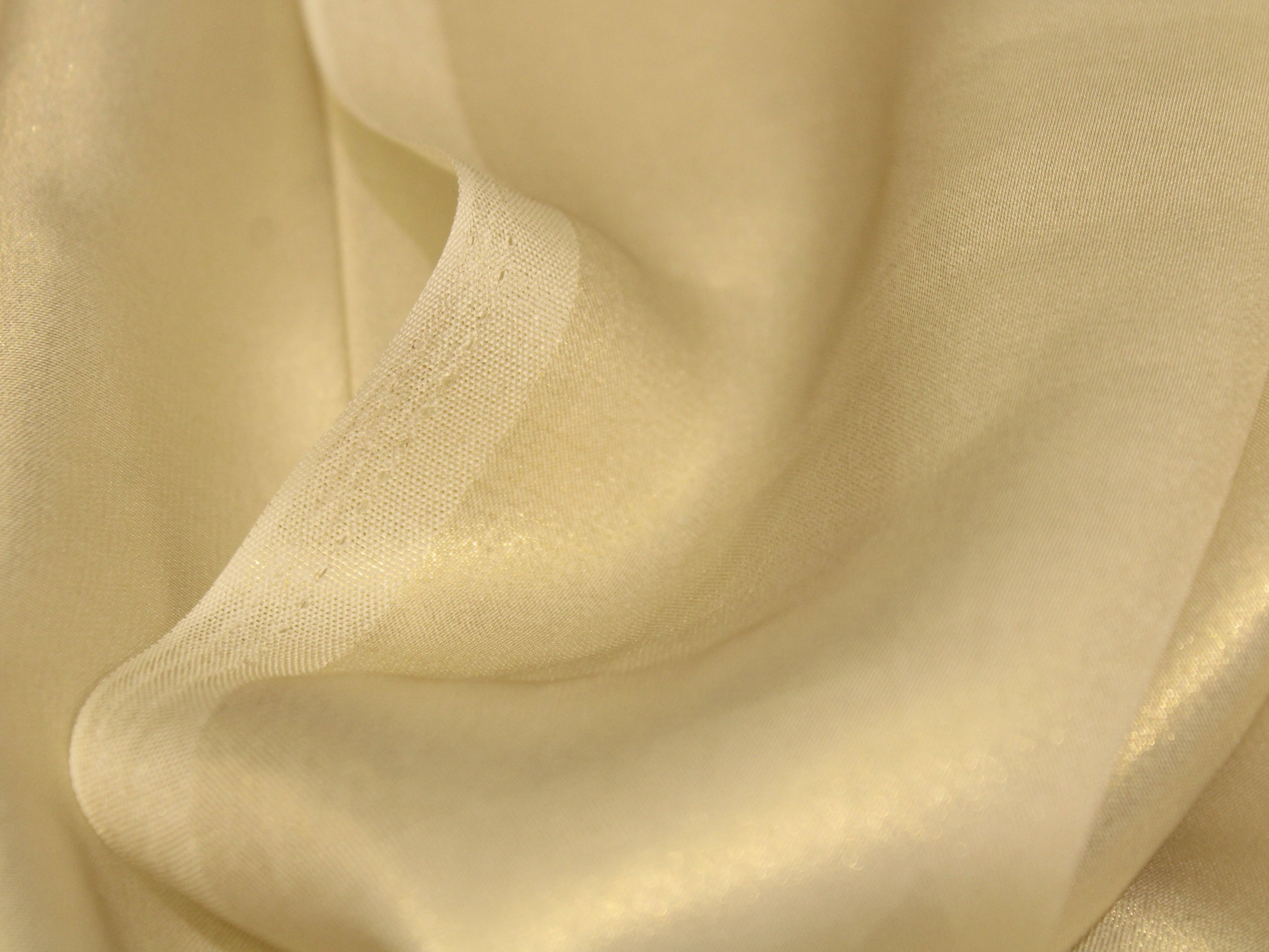 Smoke Chinon Glitter Fabric - Ivory - M'Foks