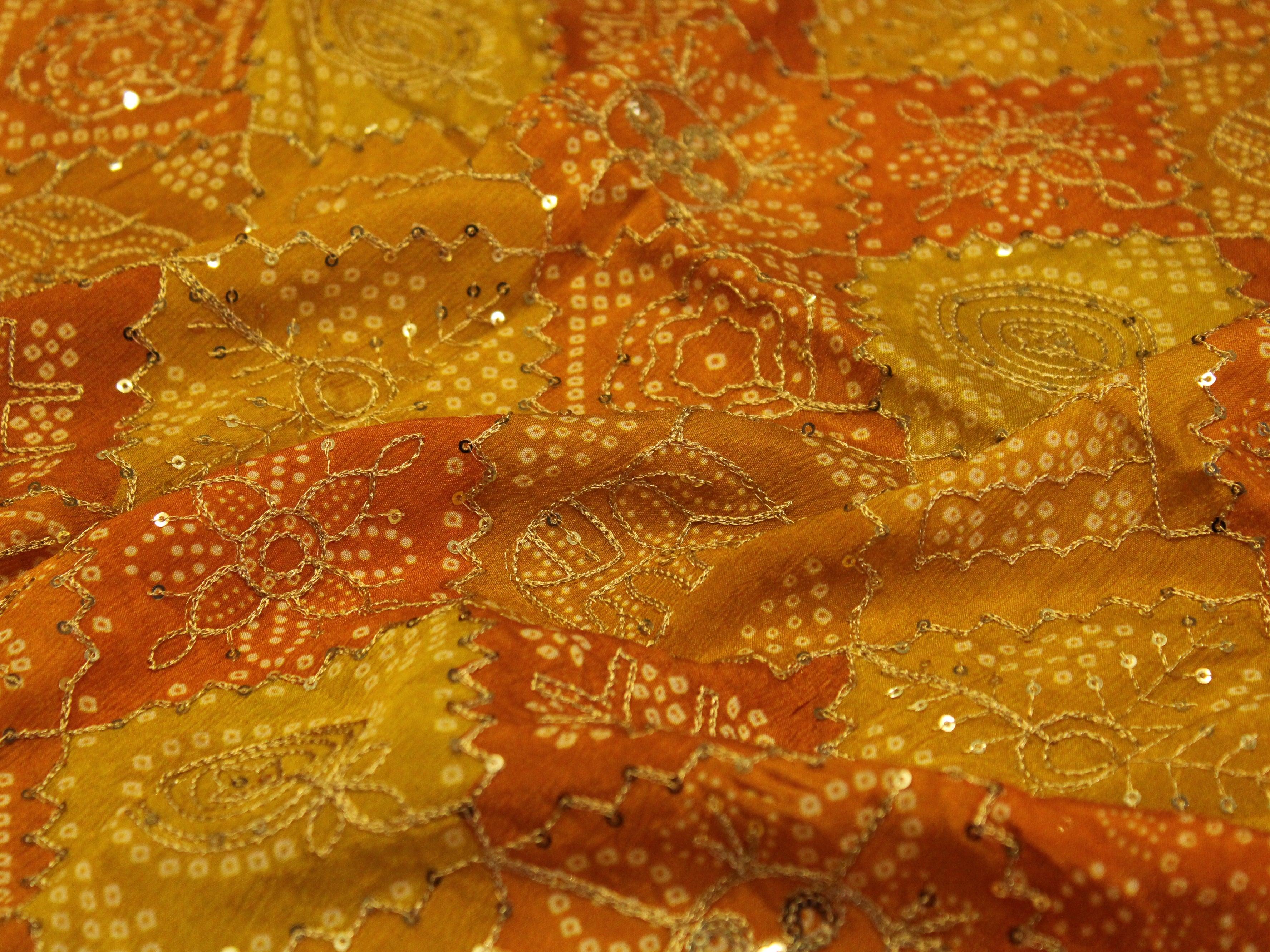 Stage: Vintage Chinon Bandhini Fabric - Yellow - M'Foks