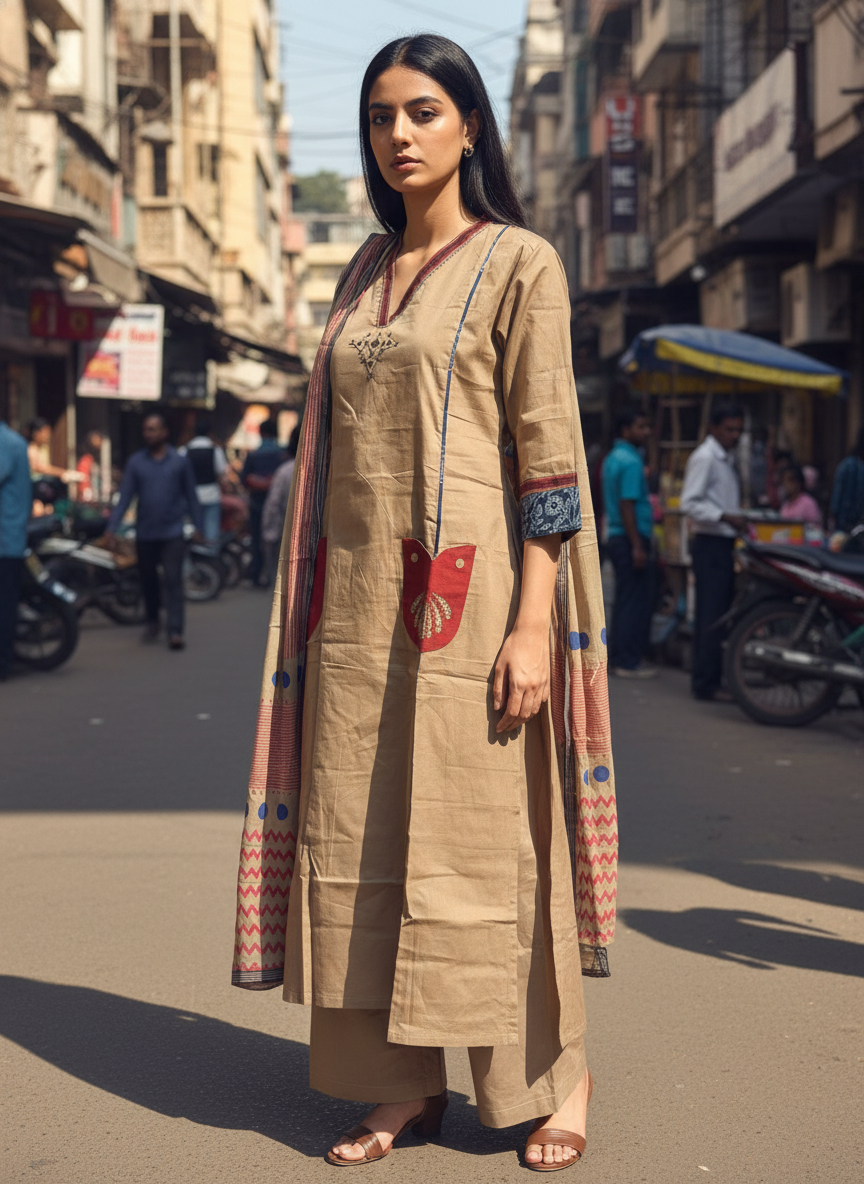 Thick Premium Cotton A-line Suit Set