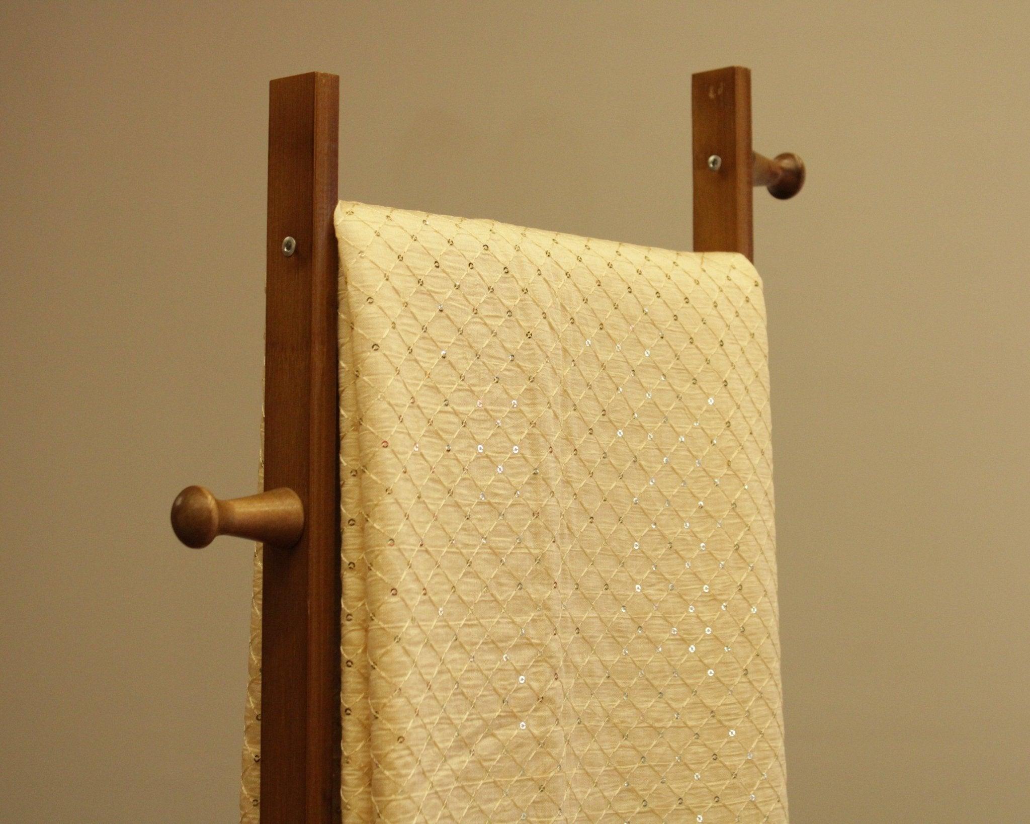Chanderi Silk Sequin mini Box Work Fabric - M'Foks