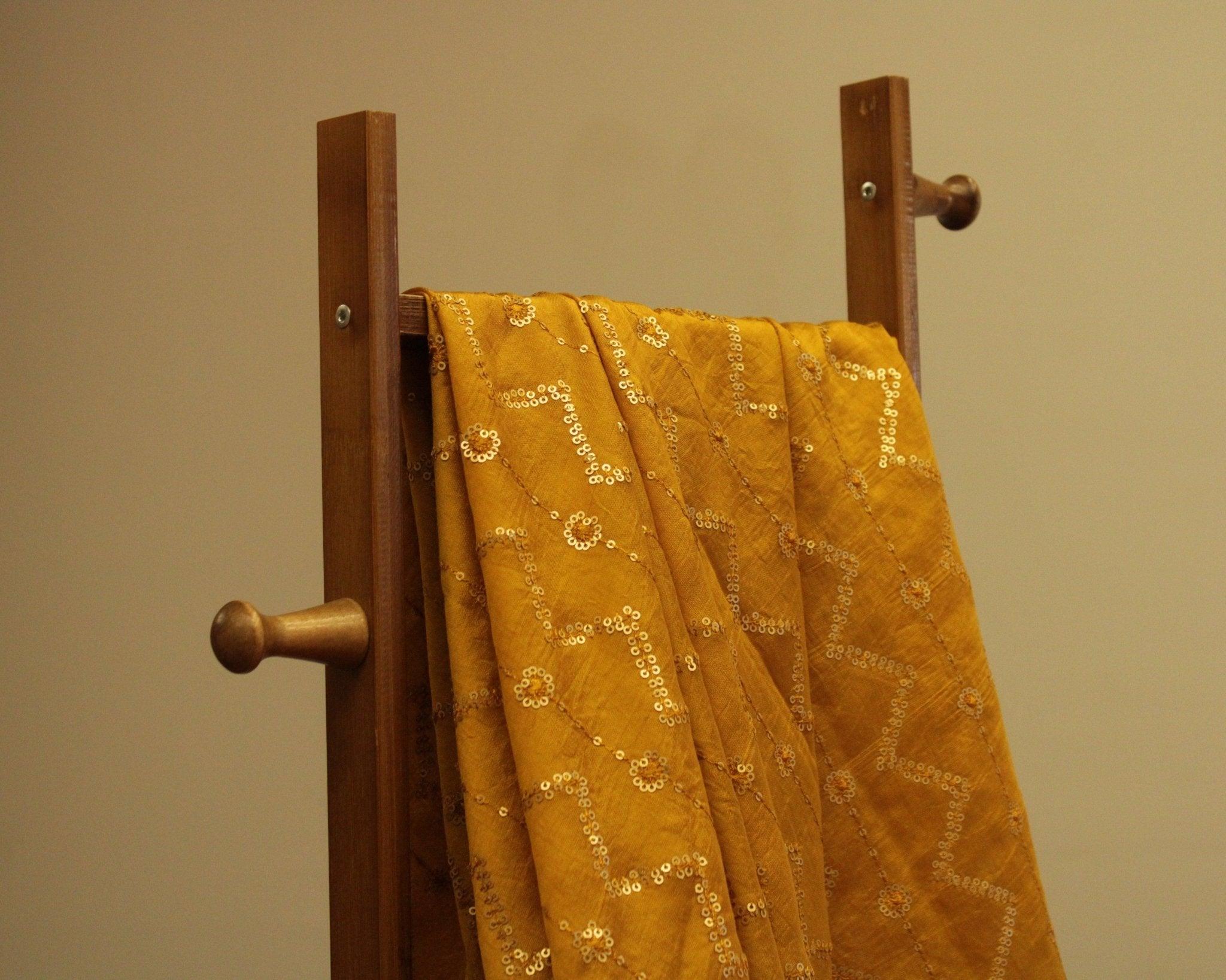 Chanderi Silk Thread & Sequin Work Fabric - M'Foks