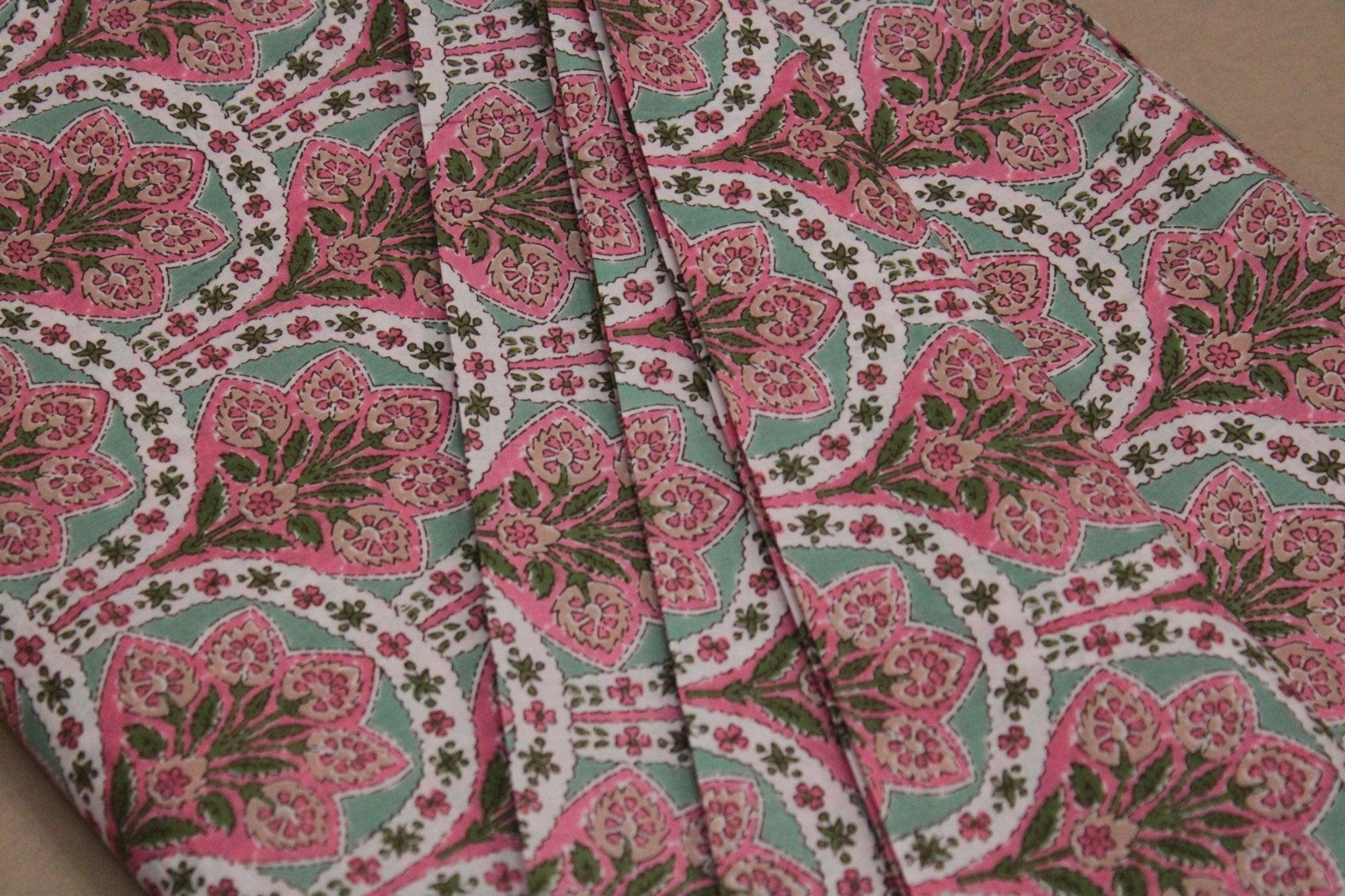 Cotton Kantha Screen Block Print Fabric - M'Foks