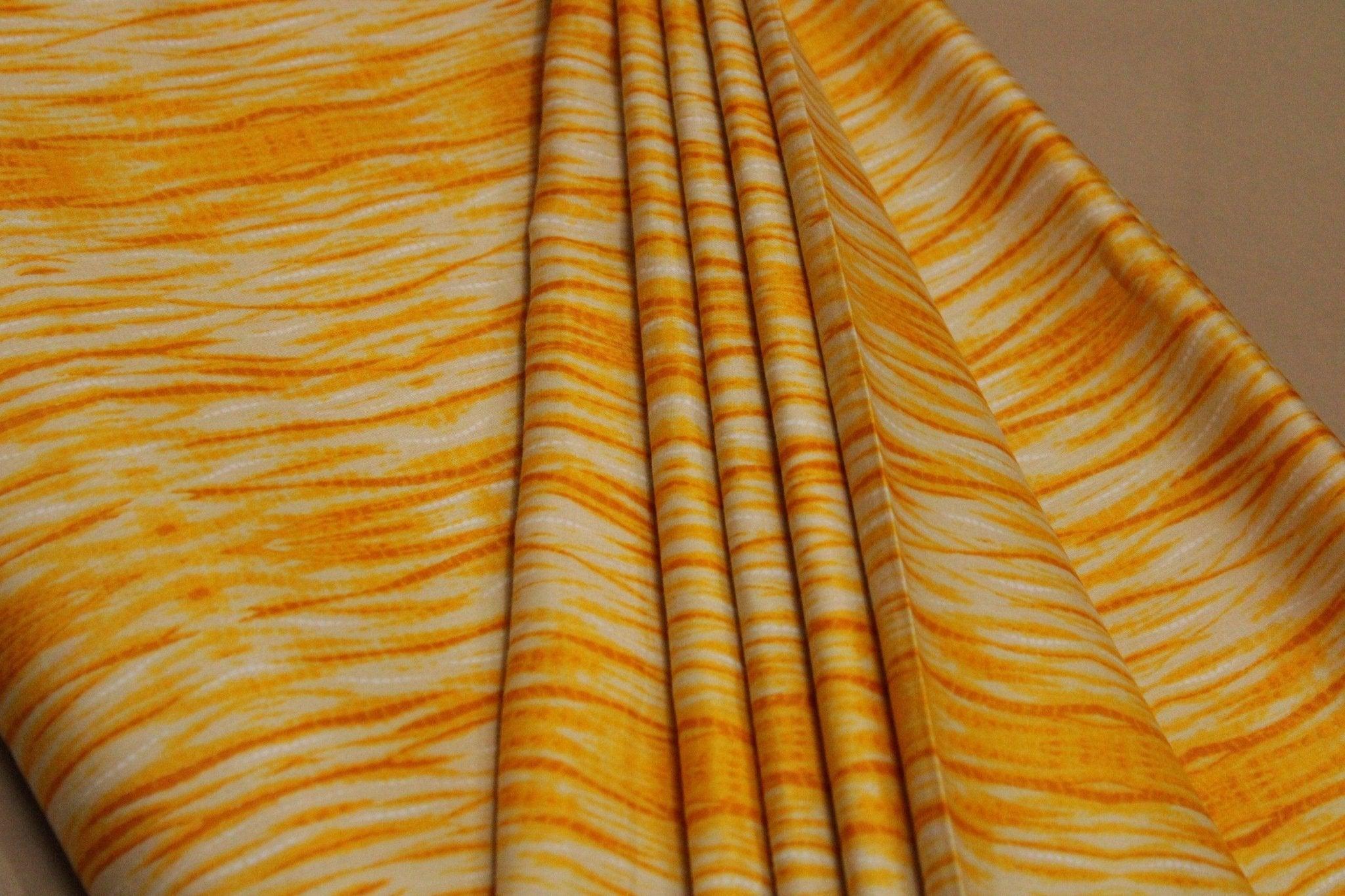 Cotton Satin Shibori Print Fabric - Yellow - M'Foks