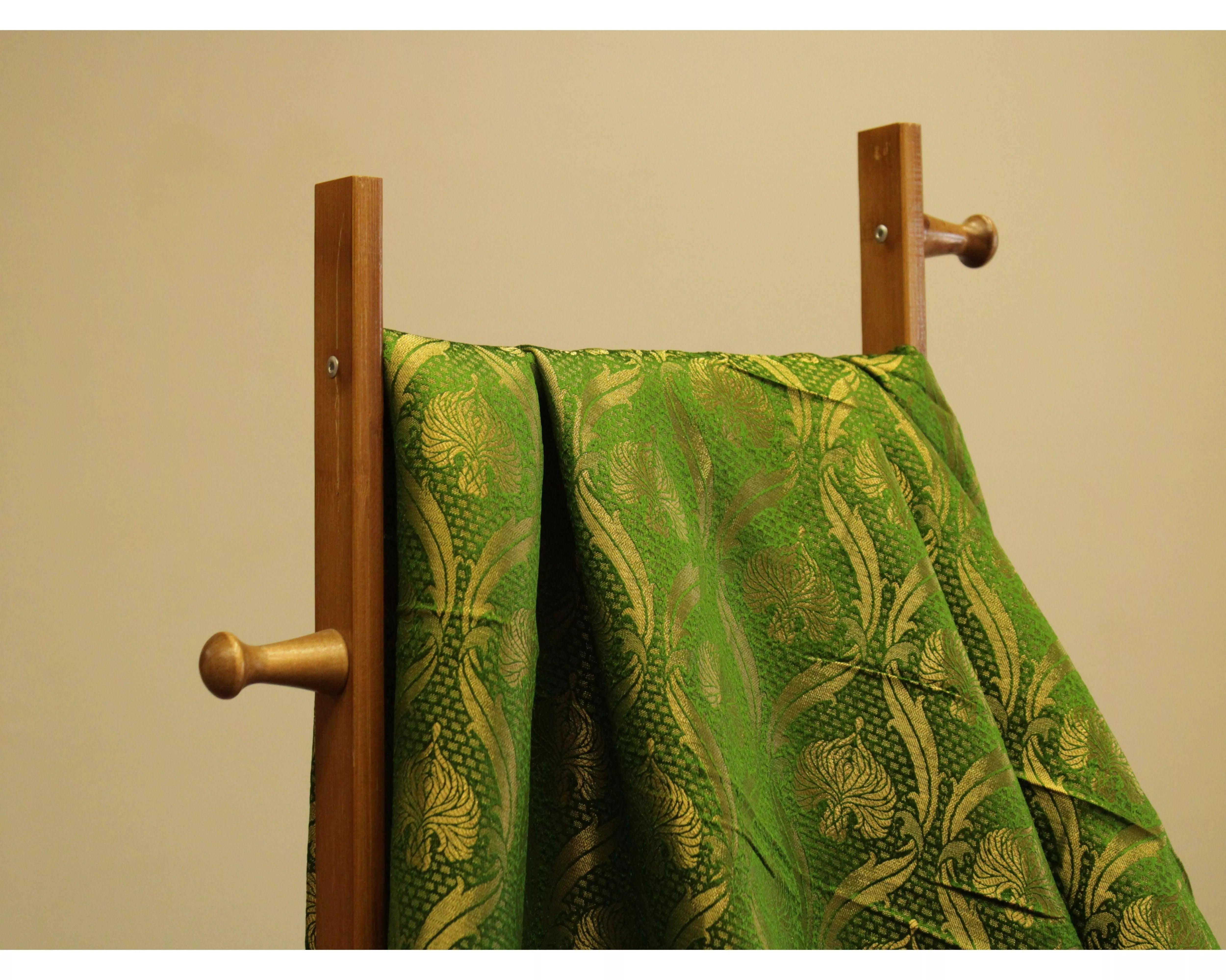 M'You Look X Banarasi Woven Brocade Fabric - Green - M'Foks