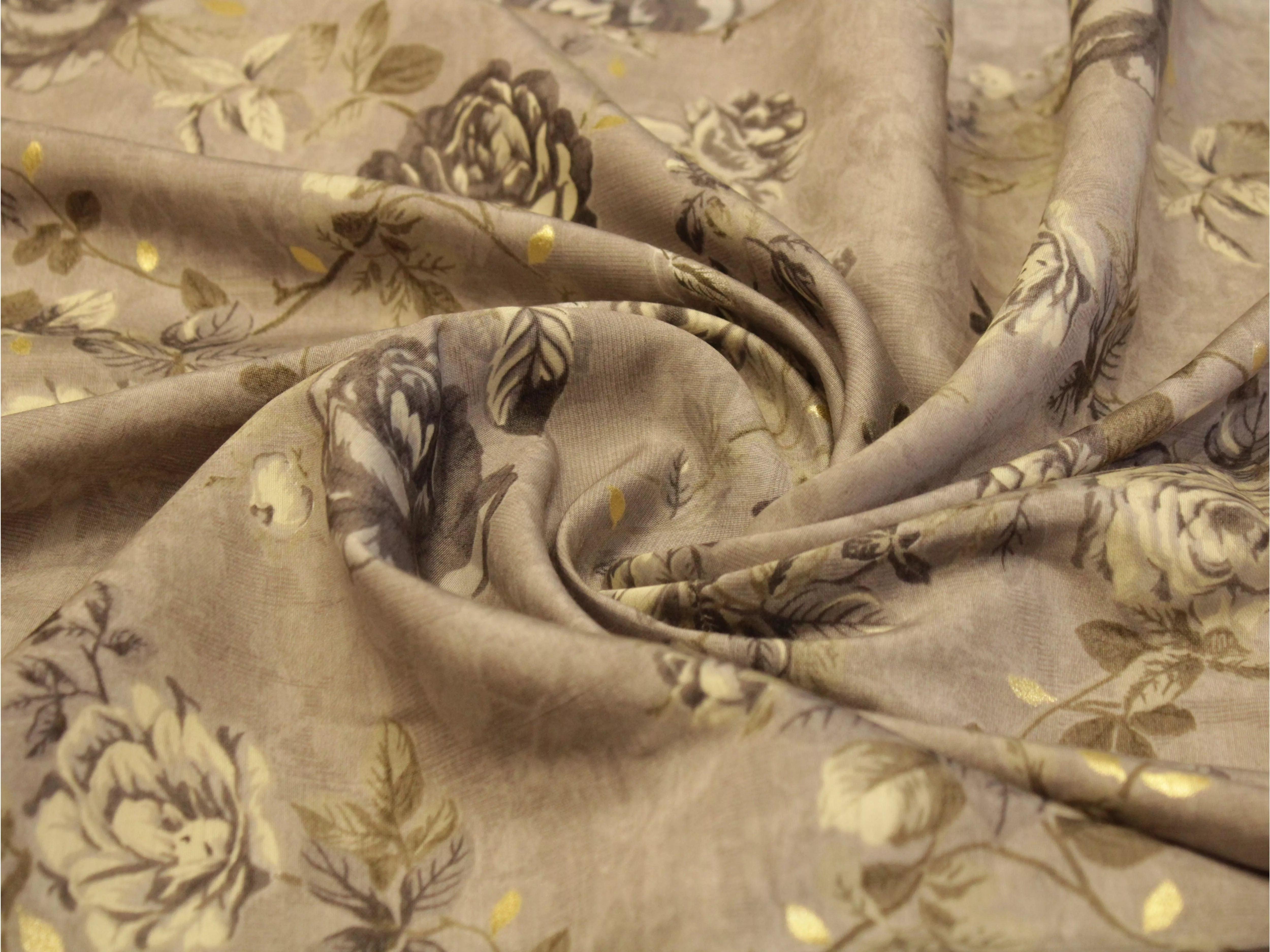 Muslin Silk Floral Look Fabric - M'Foks