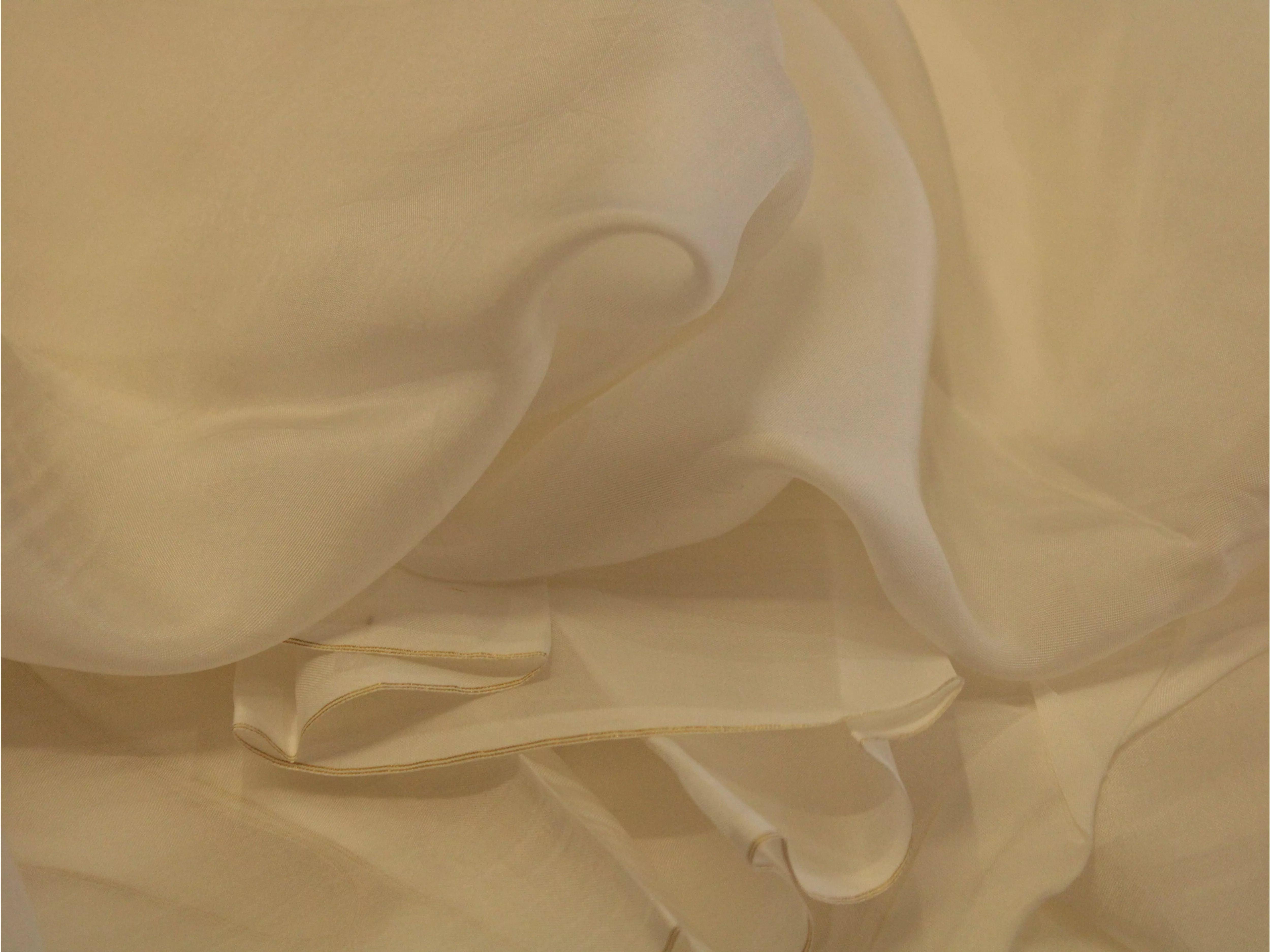Plain White Dyeable Pure Viscose Organza Fabric - M'Foks