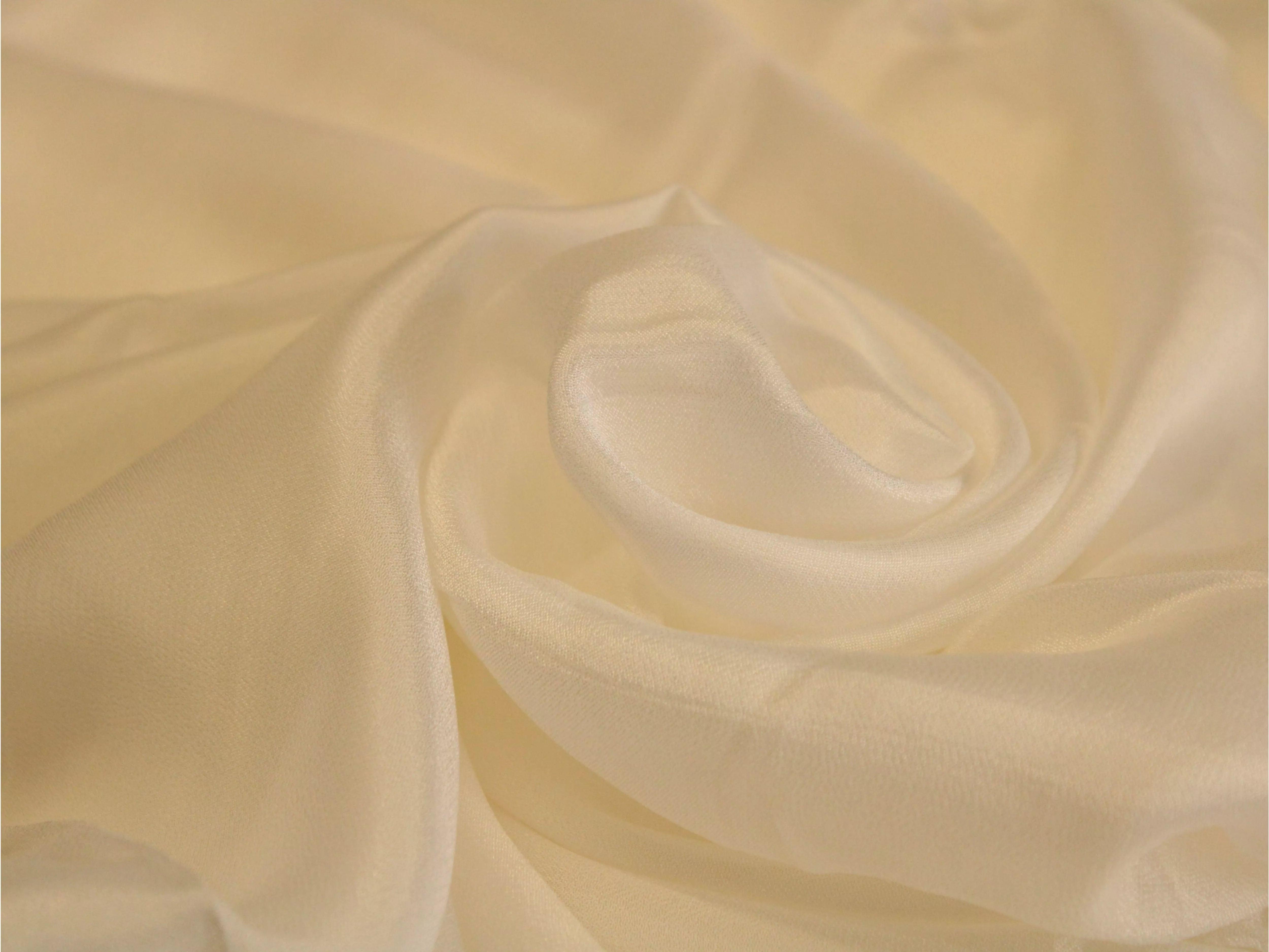 Plain White Dyeable Silk Feel Georgette Fabric - M'Foks