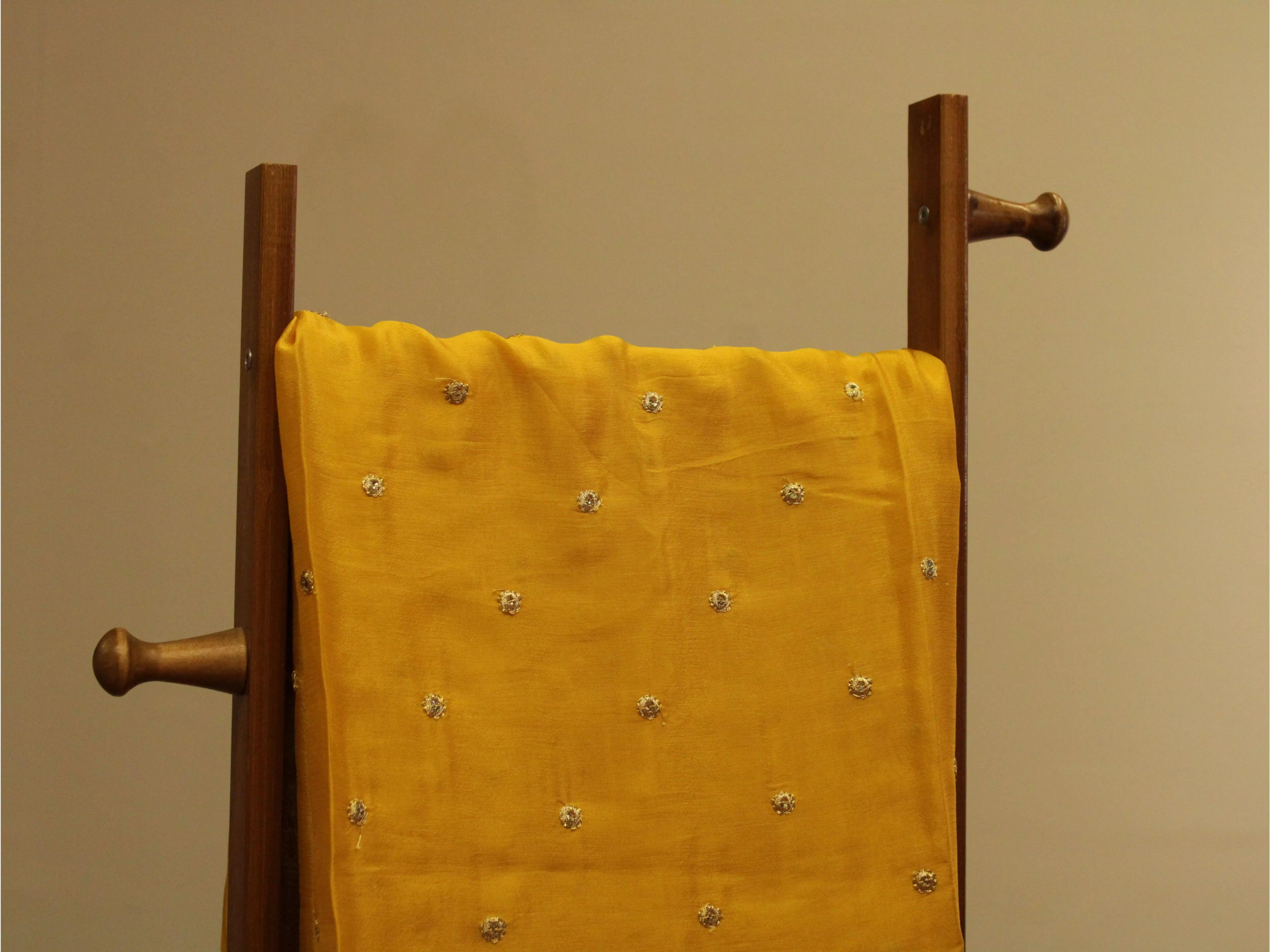 Pure Chinon Minimal Buti Work Fabric - Golden Yellow - M'Foks