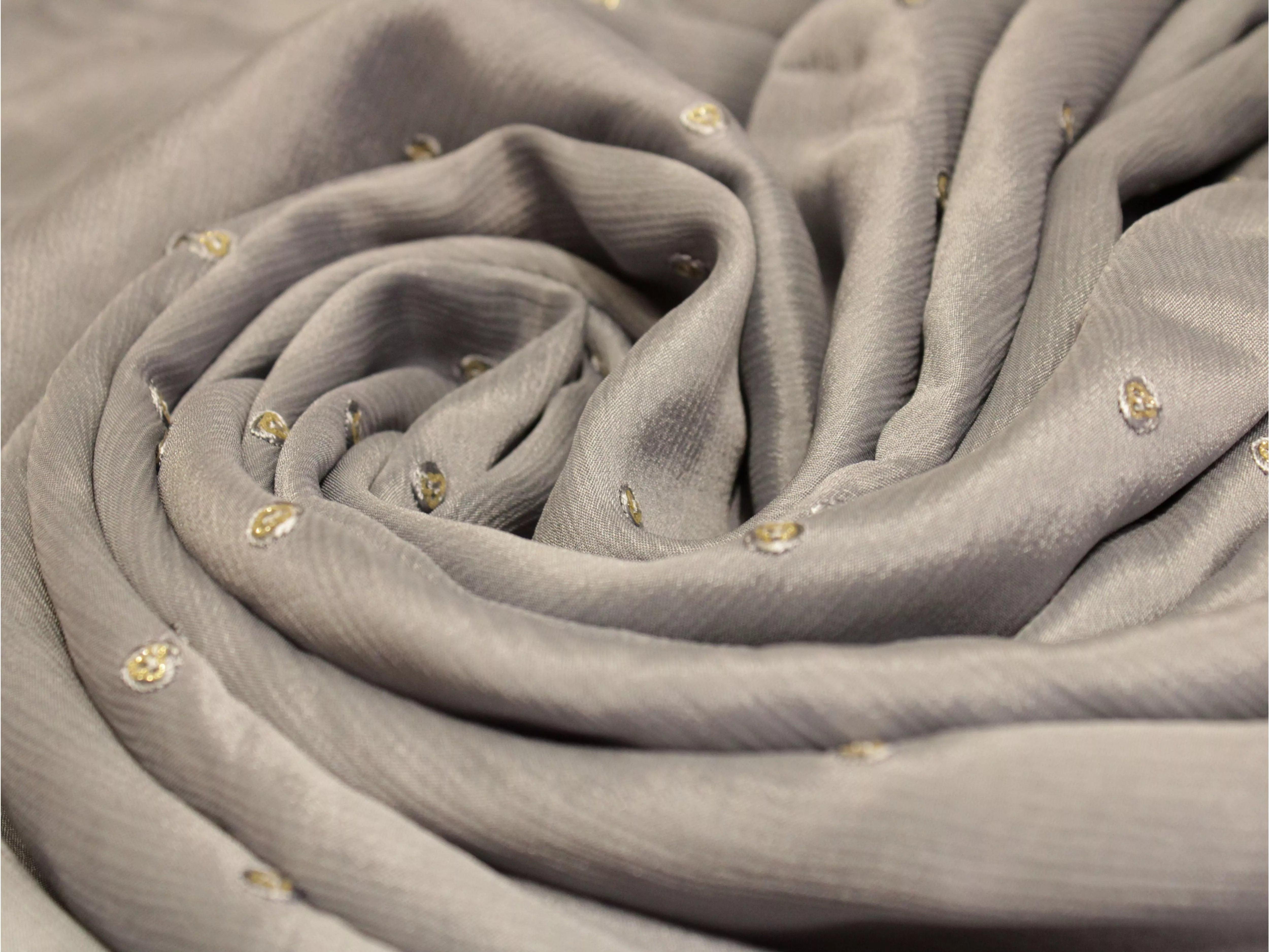 Pure Chinon Minimal Buti Work Fabric - Grey - M'Foks