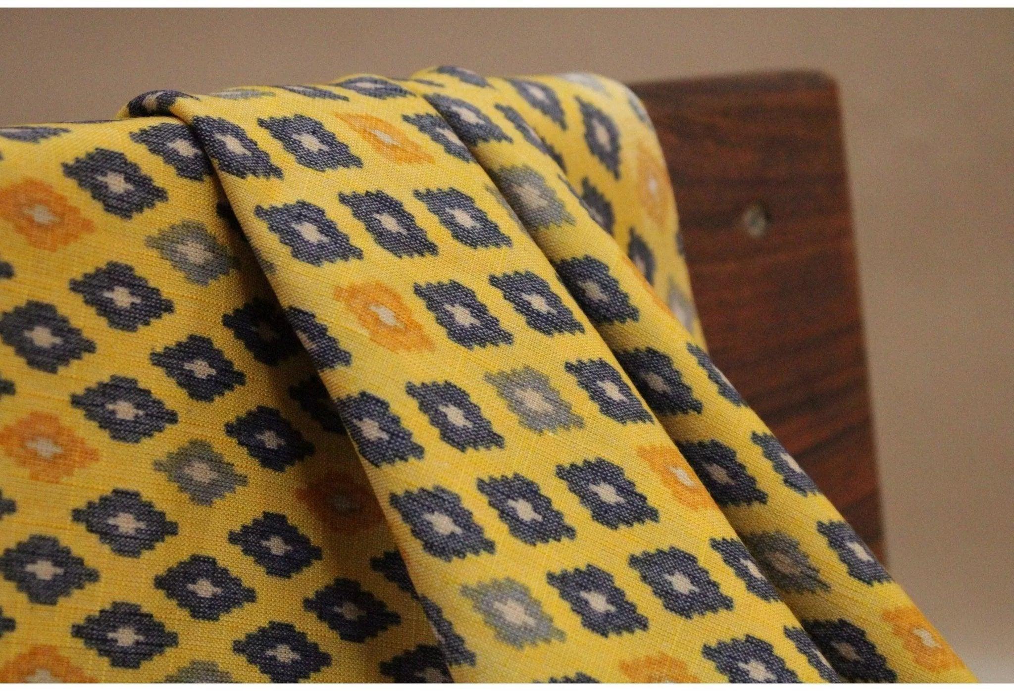 Self Buti Pattern Capsule Rayon Fabric - Yellow - M'Foks