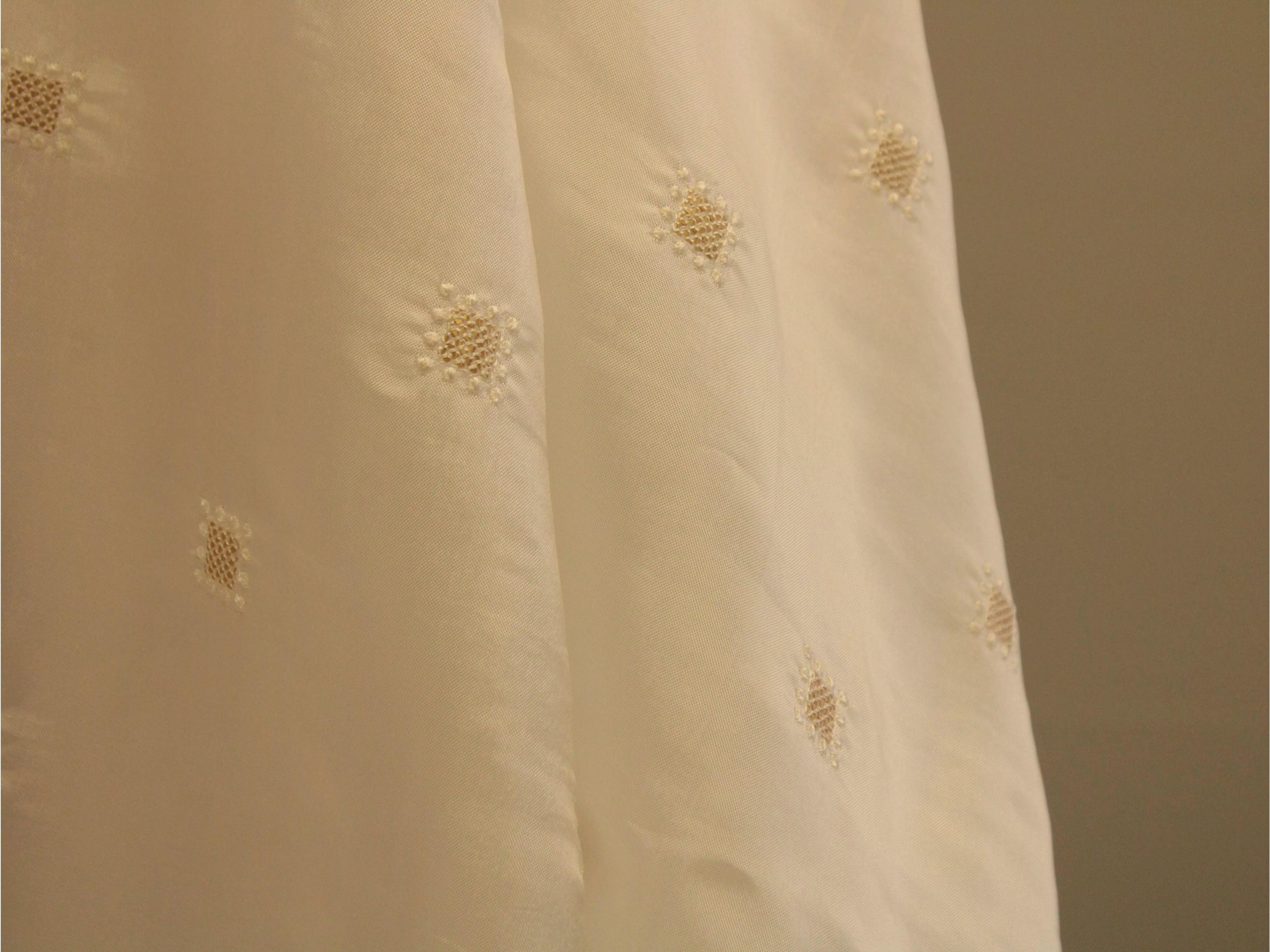Upada Silk Micro Thread & Sequins Work Fabric - White Dyeable - M'Foks