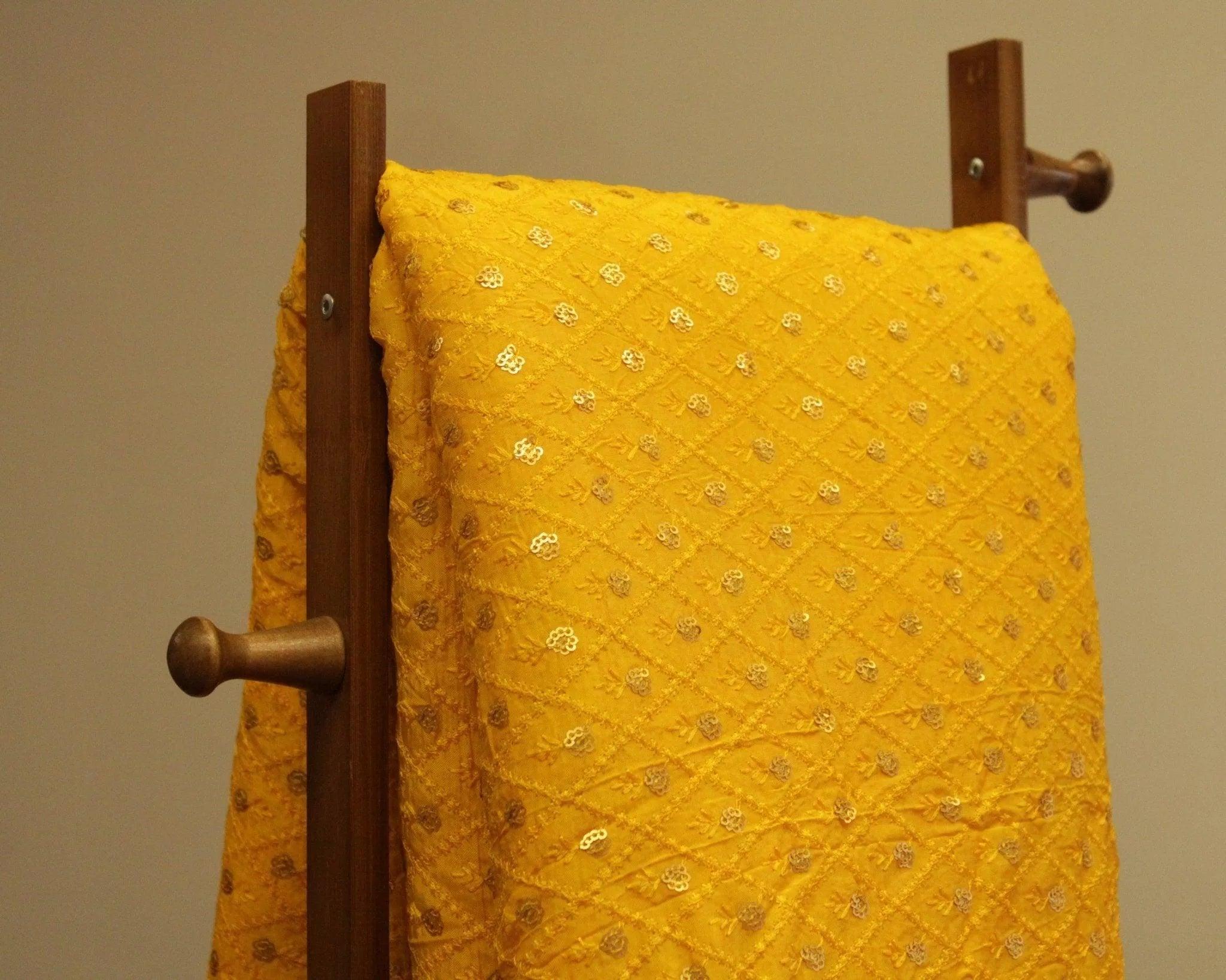Upada Silk Sequin & Thread Work Fabric - M'Foks
