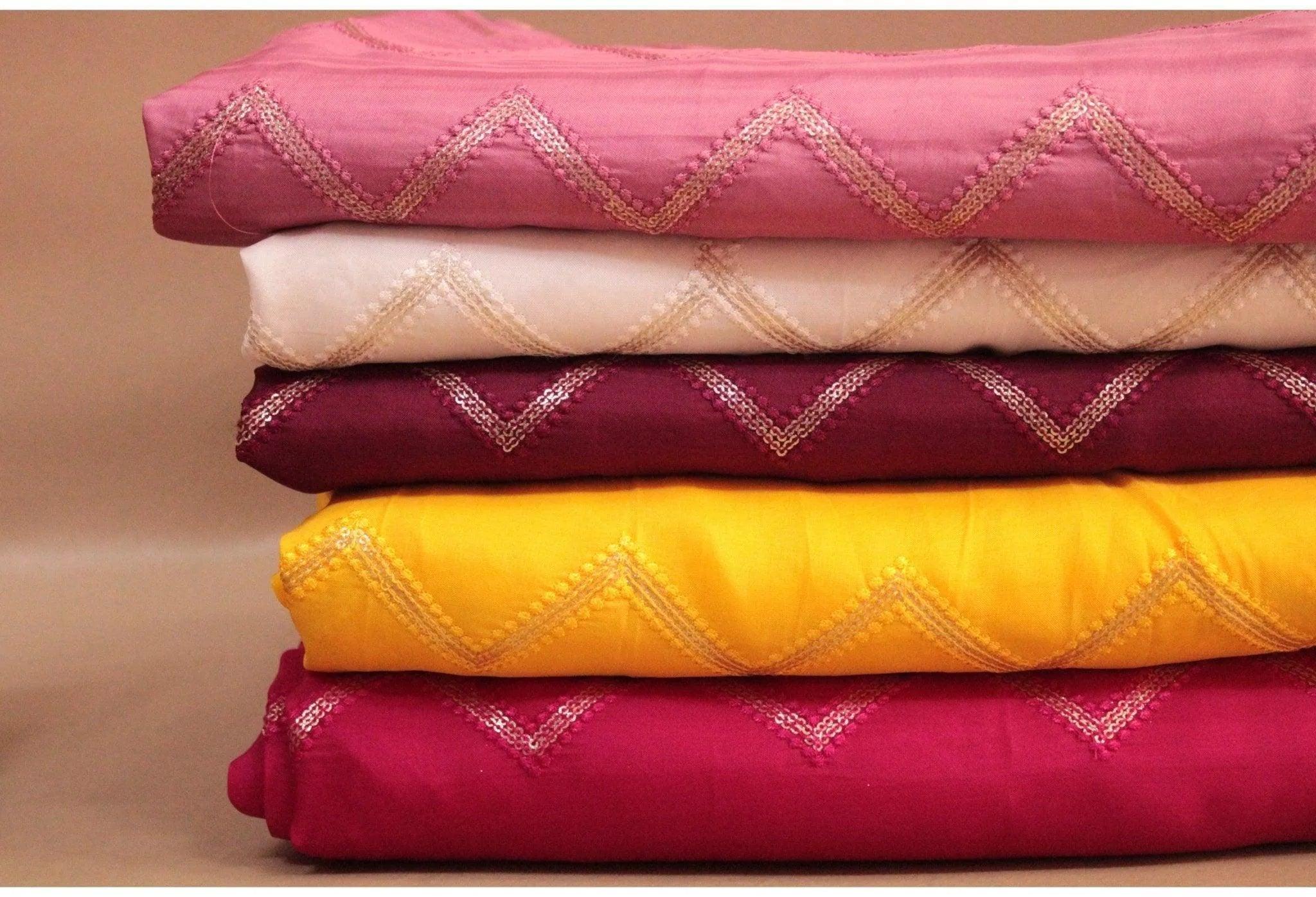 Upada Silk Sequin Work Fabric - M'Foks